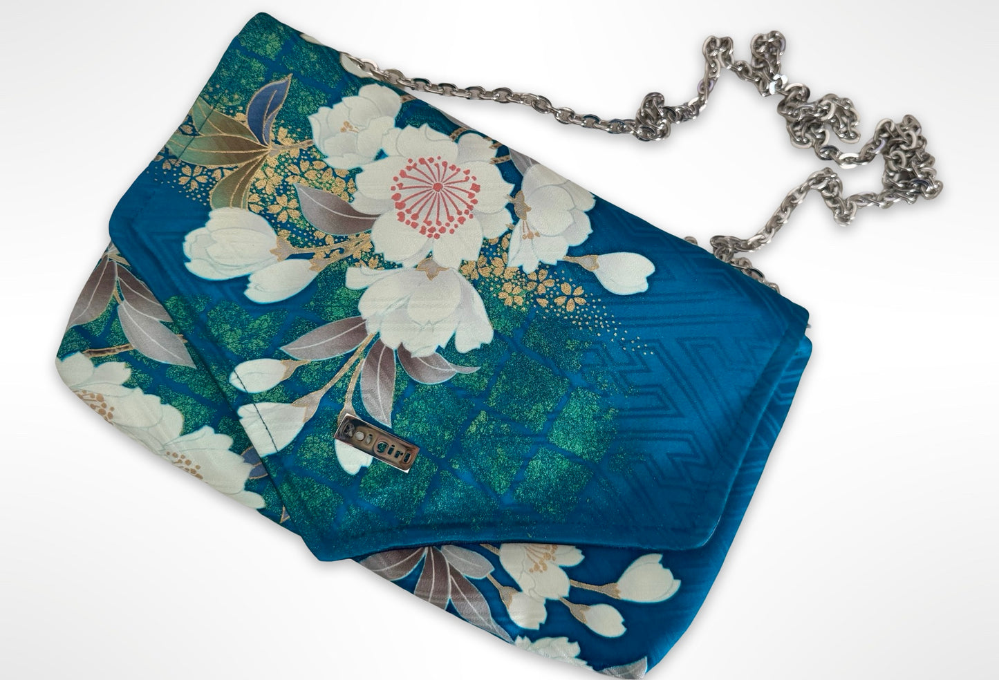 Teal Blossom Clutch