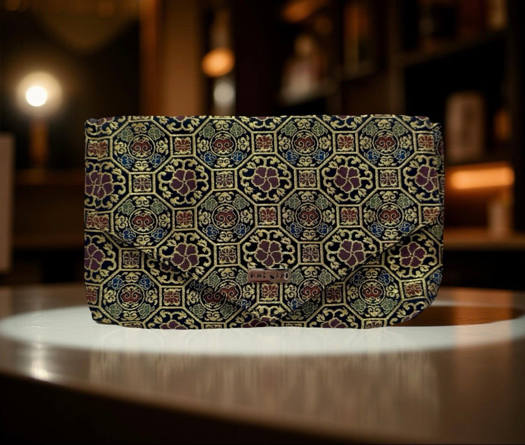 Geometric Floral Clutch