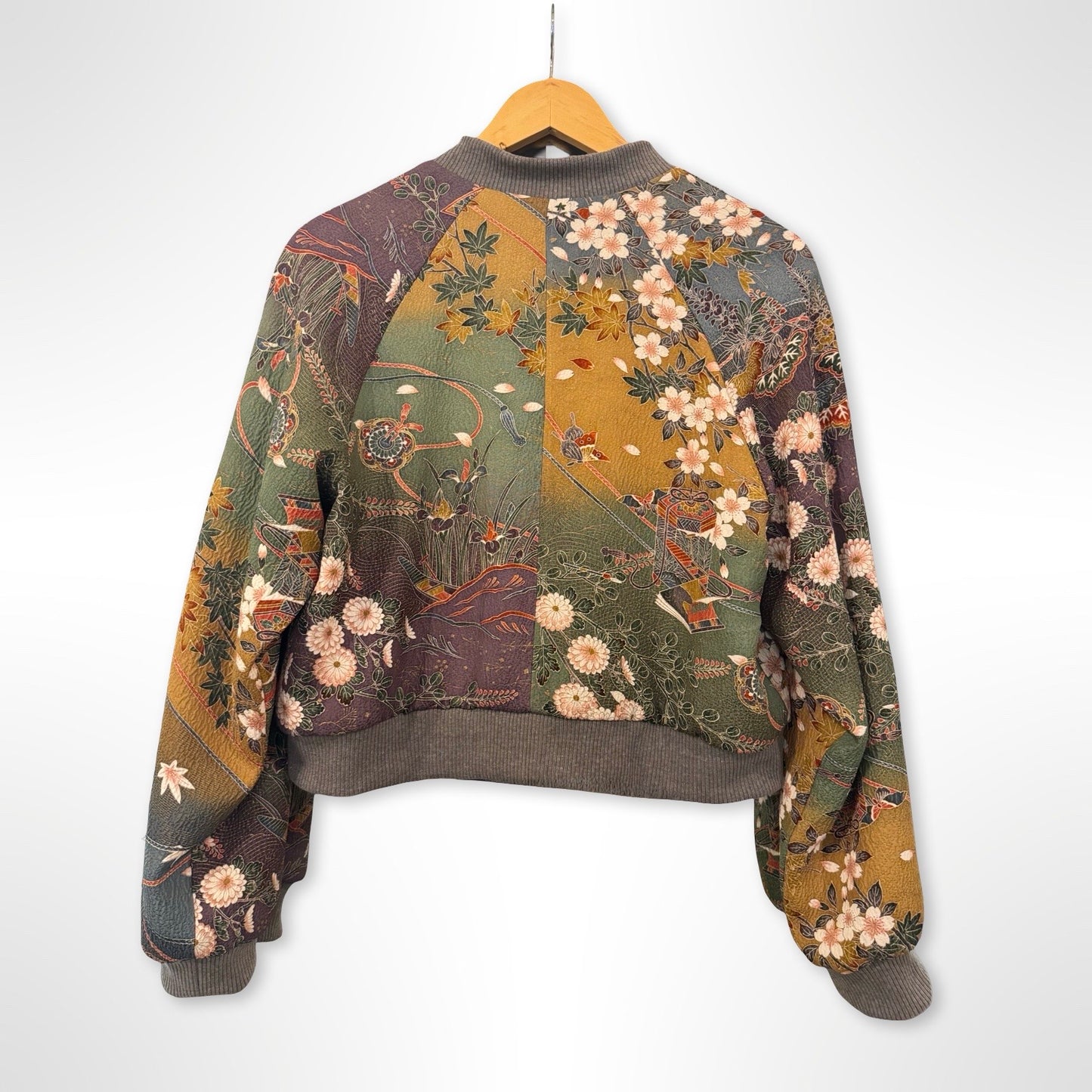 Sakura Blossom Crop Bomber Jacket