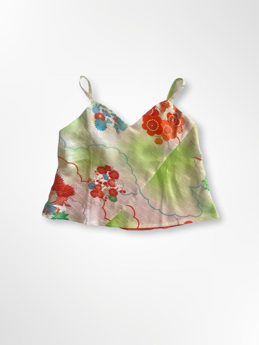 Pale Green with Red Plum Blossoms Camisole