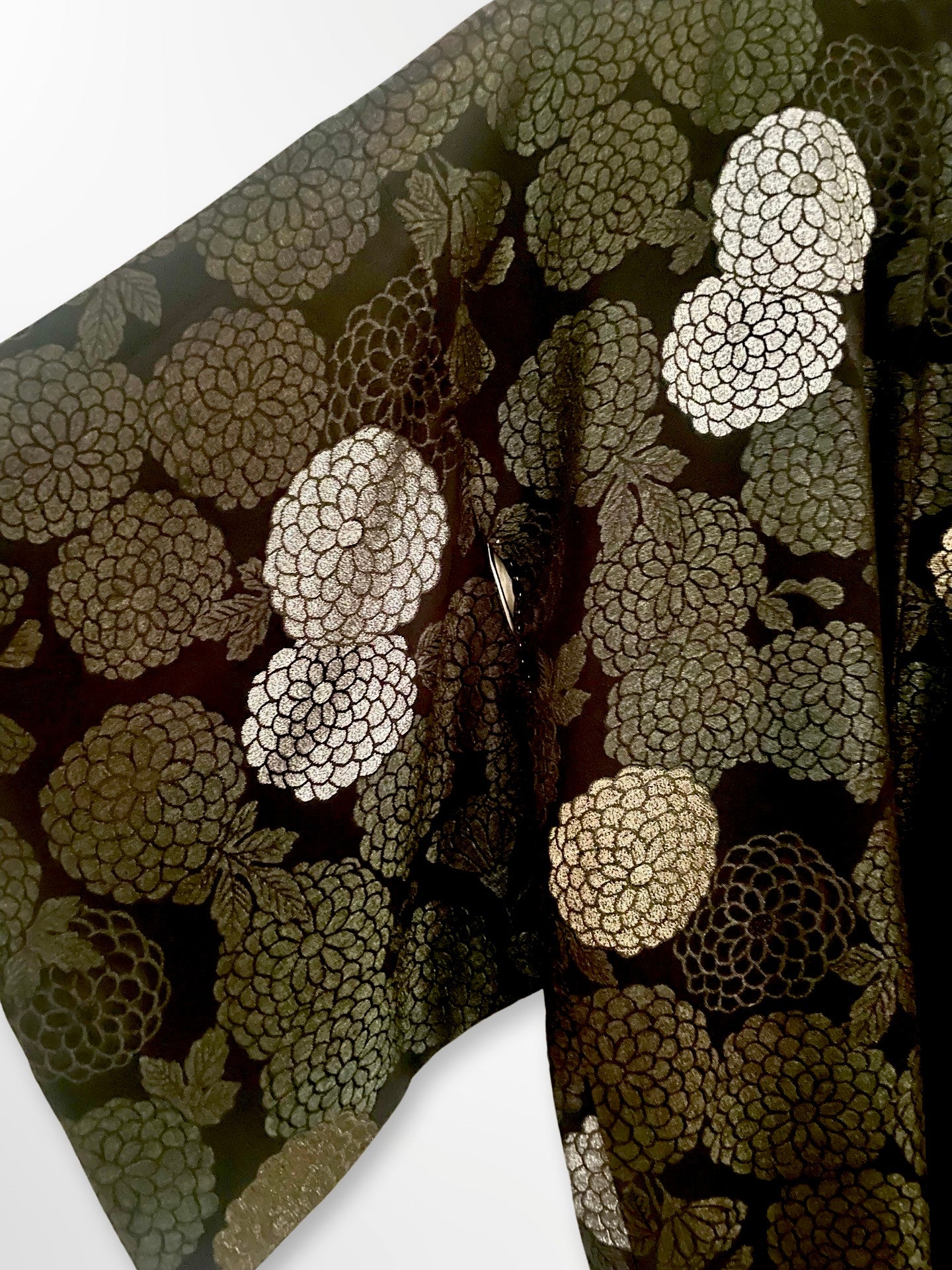 Black with Metallic Chrysanthemums Haori Jacket