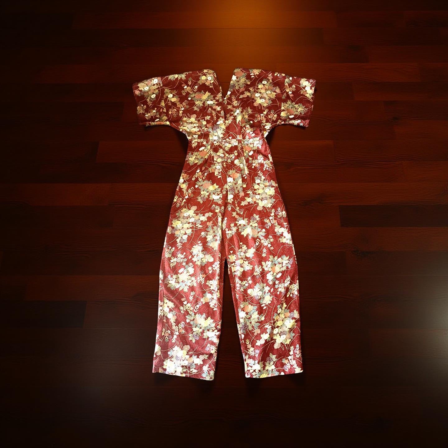 Burnt Red Chrysanthemum Jumpsuit