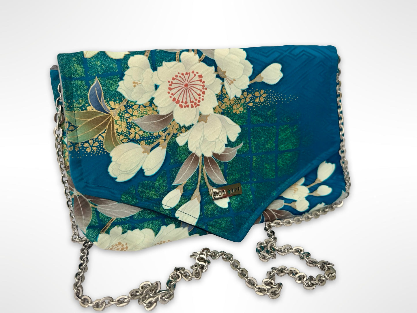 Teal Blossom Clutch