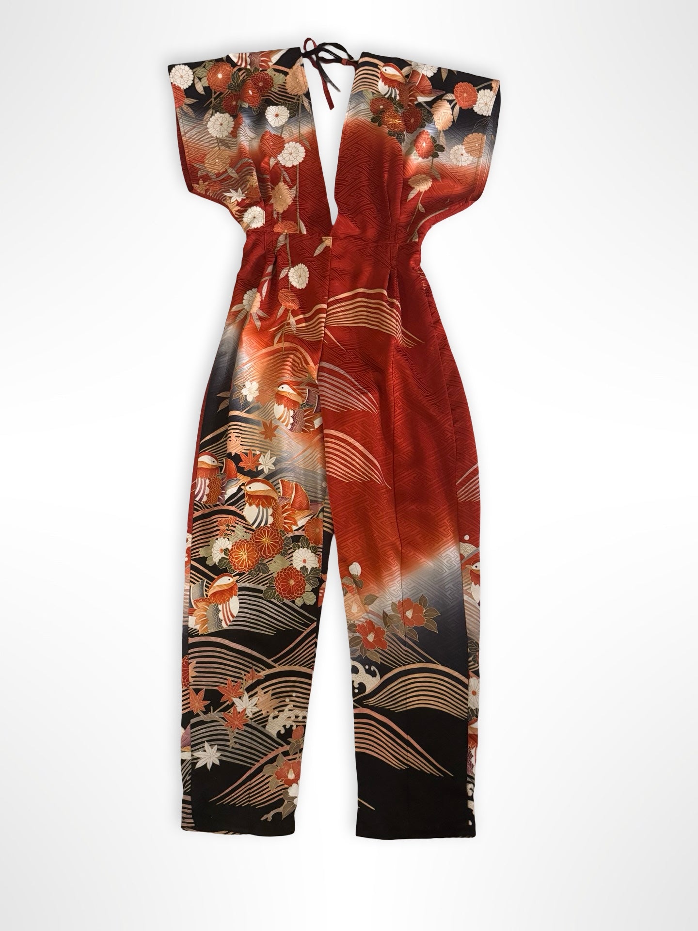 Autumnal Floral Kimono Jumpsuit