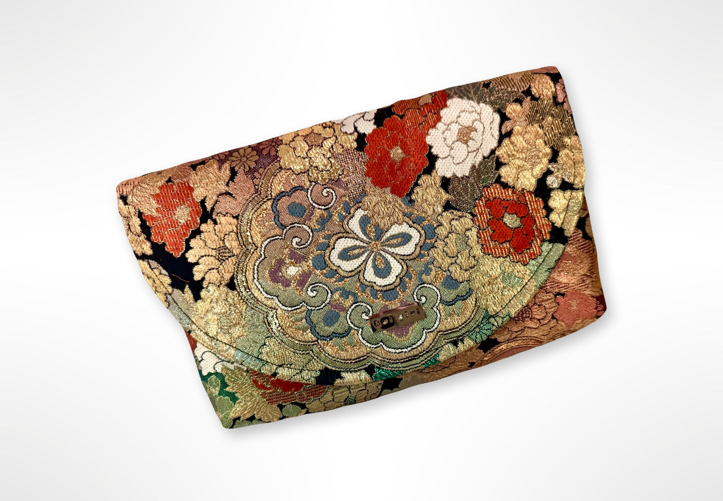 Metallic Floral Clutch