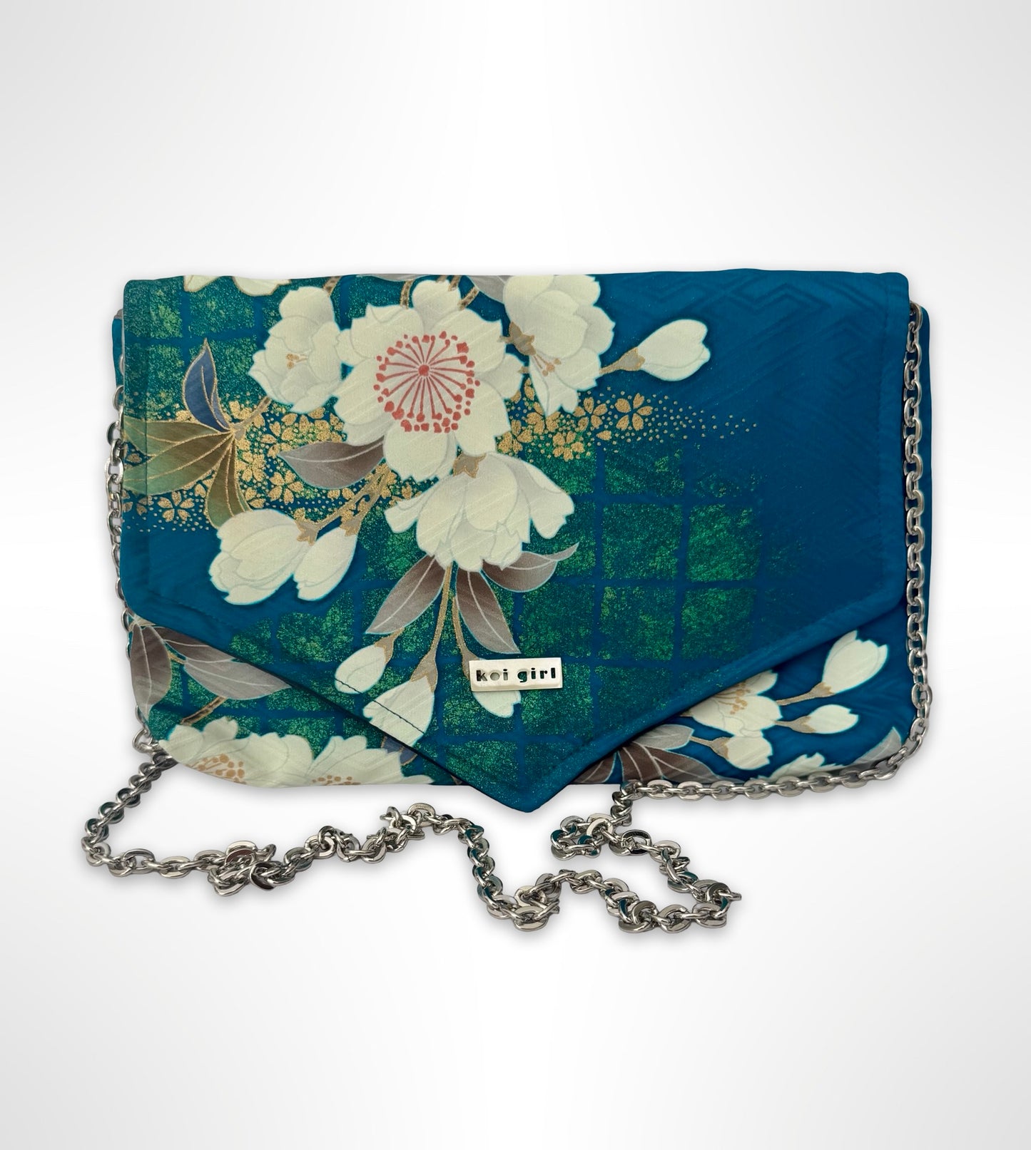 Teal Blossom Clutch