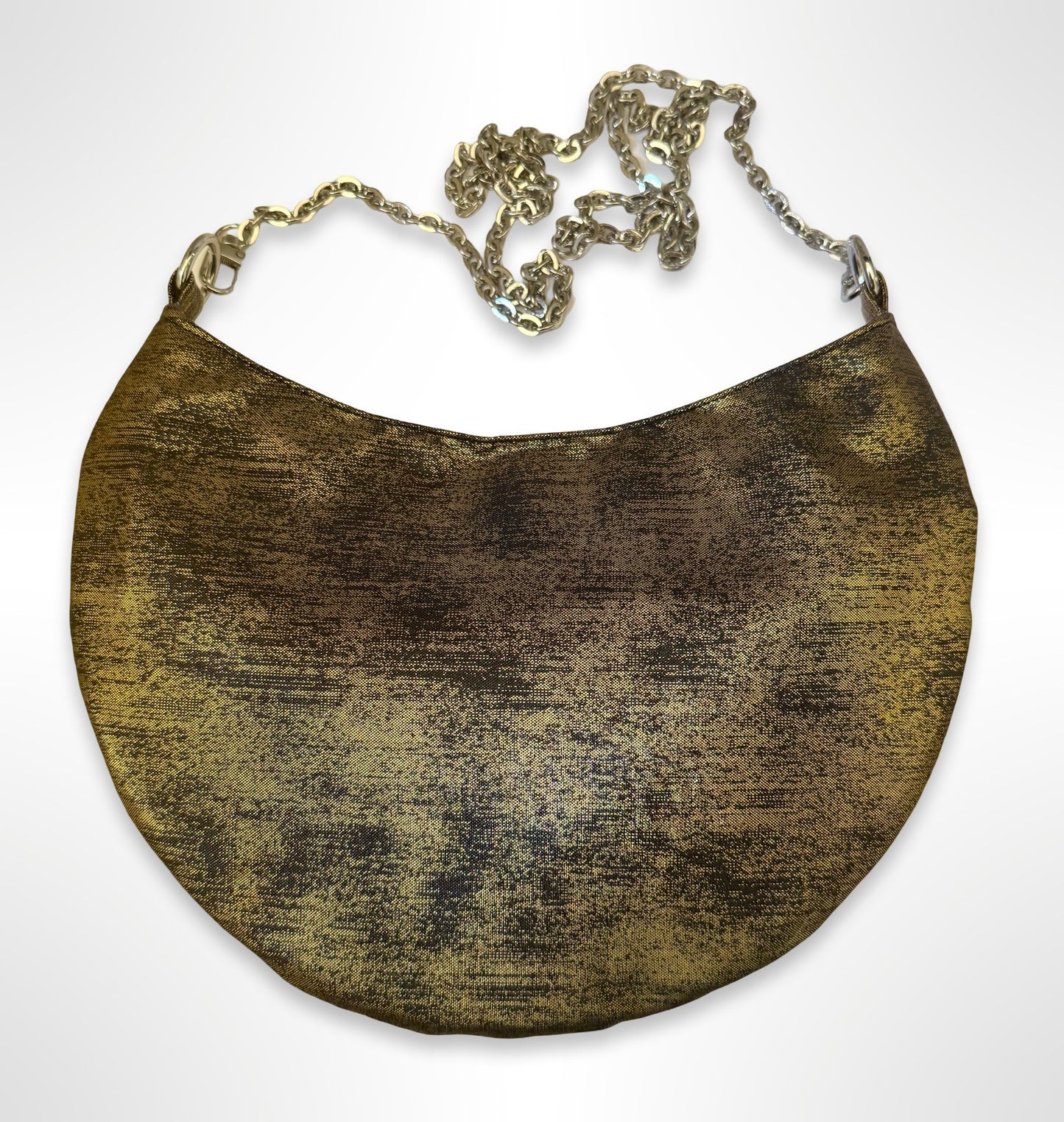 Metallic Black and Gold Cresent Bag