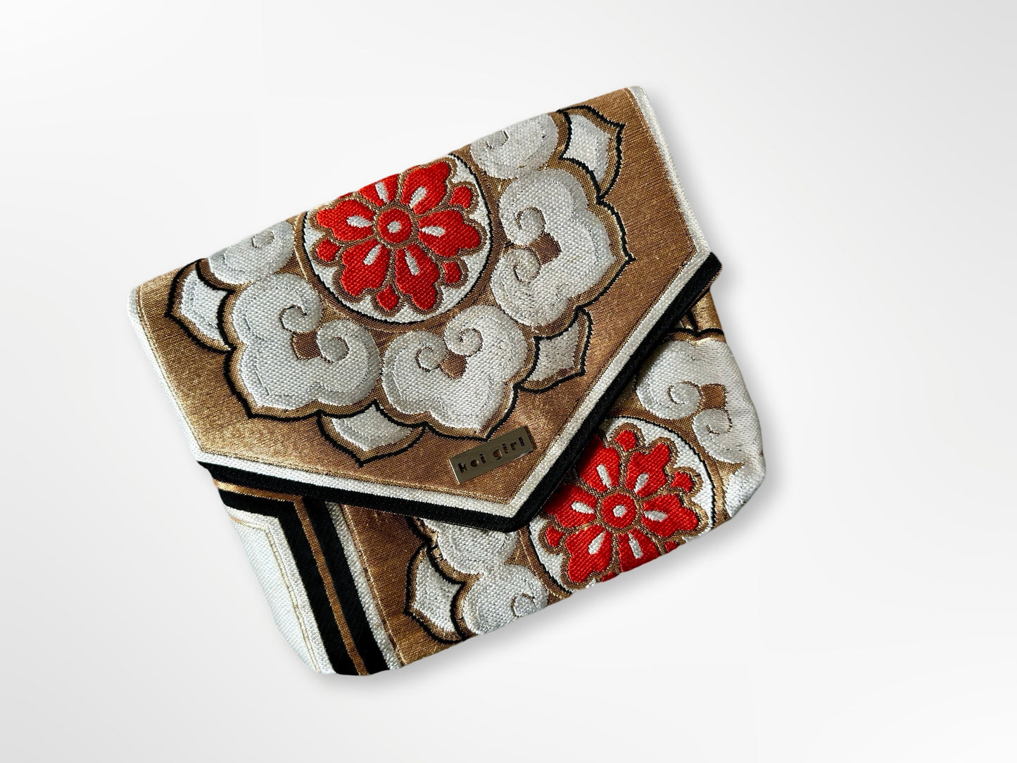 Black and Gold Flower Mini Clutch