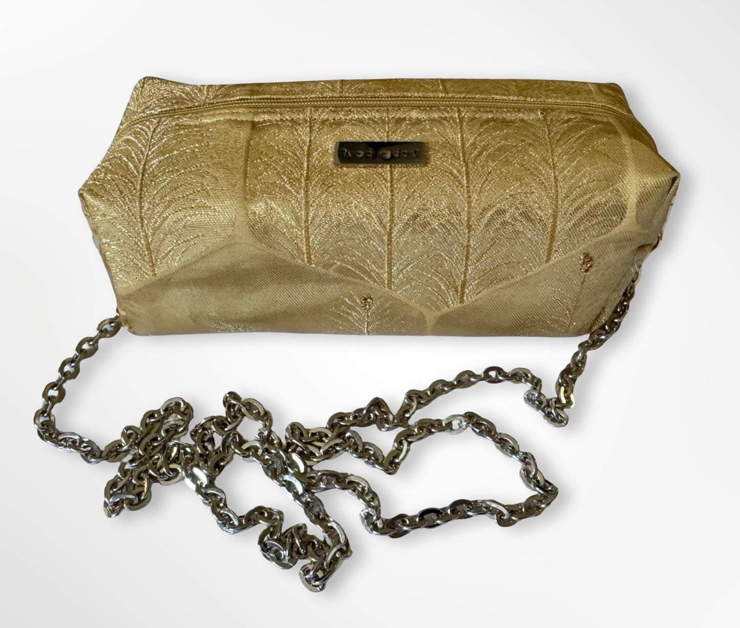 Gold Peacock Feather Crossbody Purse