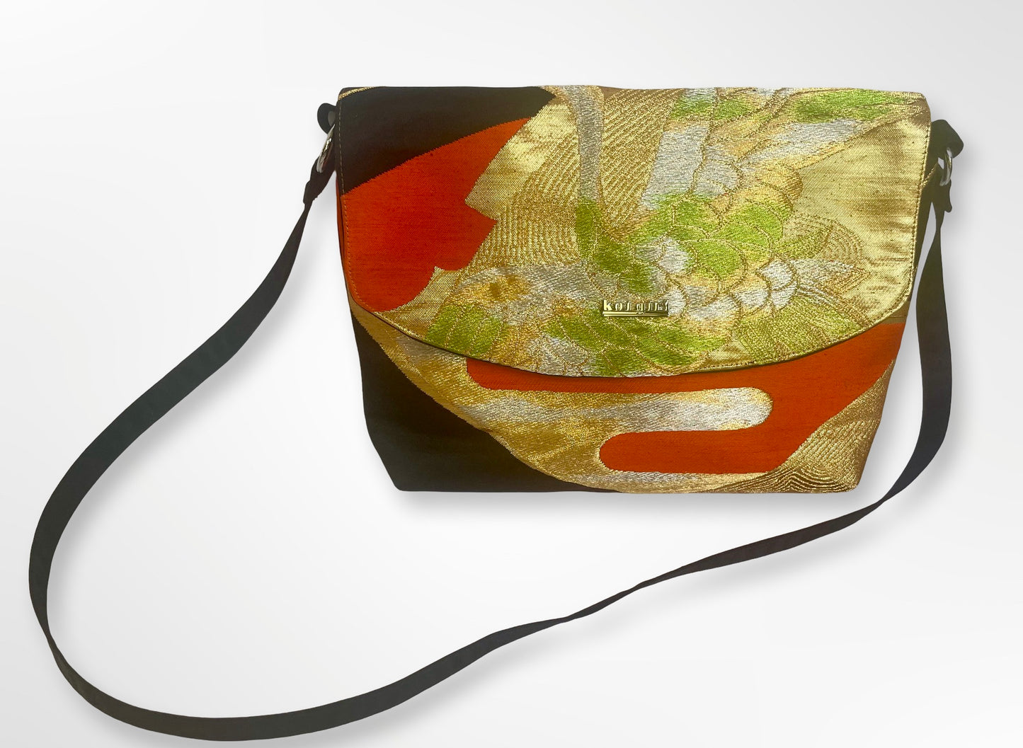 Flying Crane with Fan Crossbody Bag