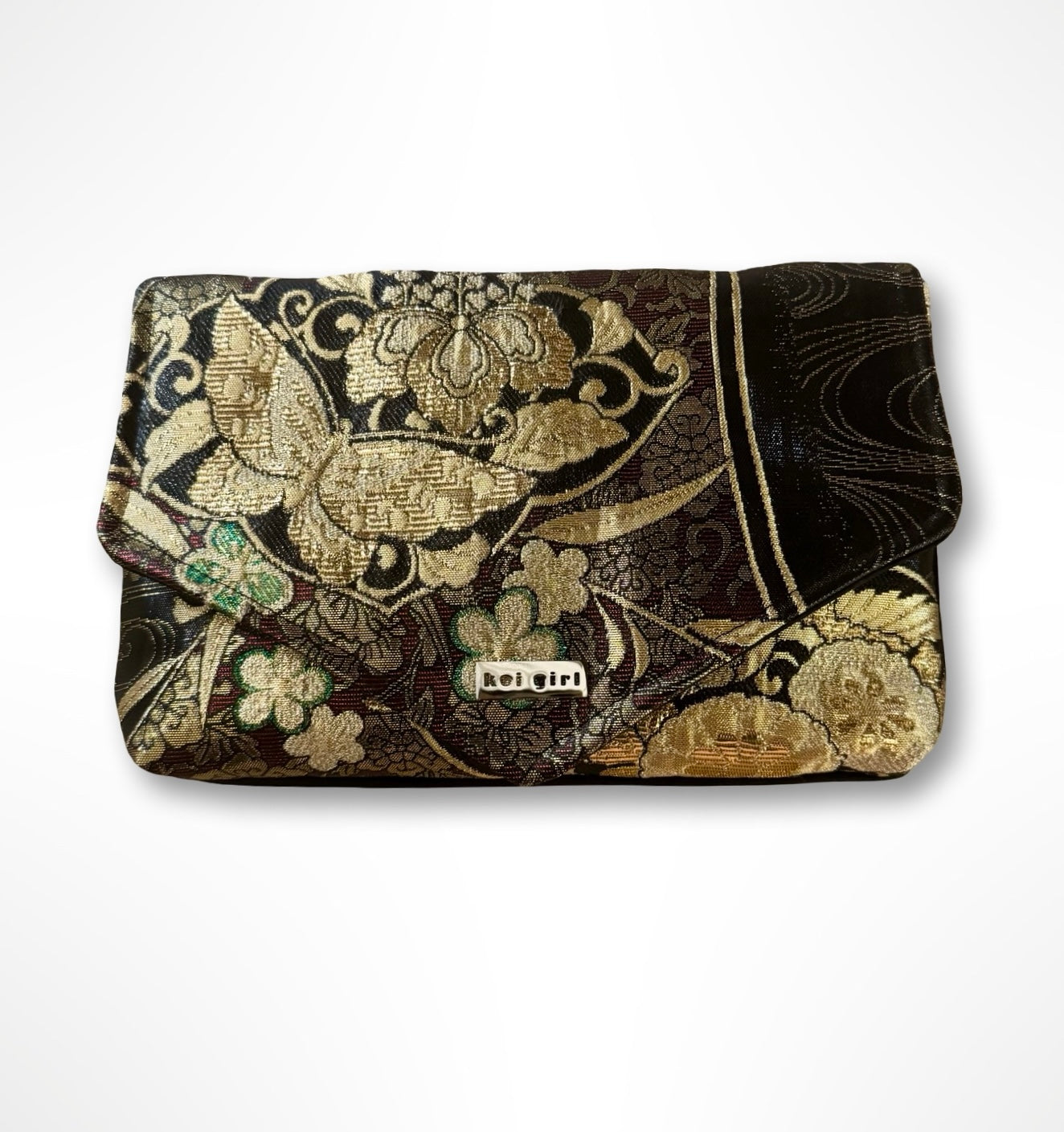 Black and Gold Butterfly Clutch