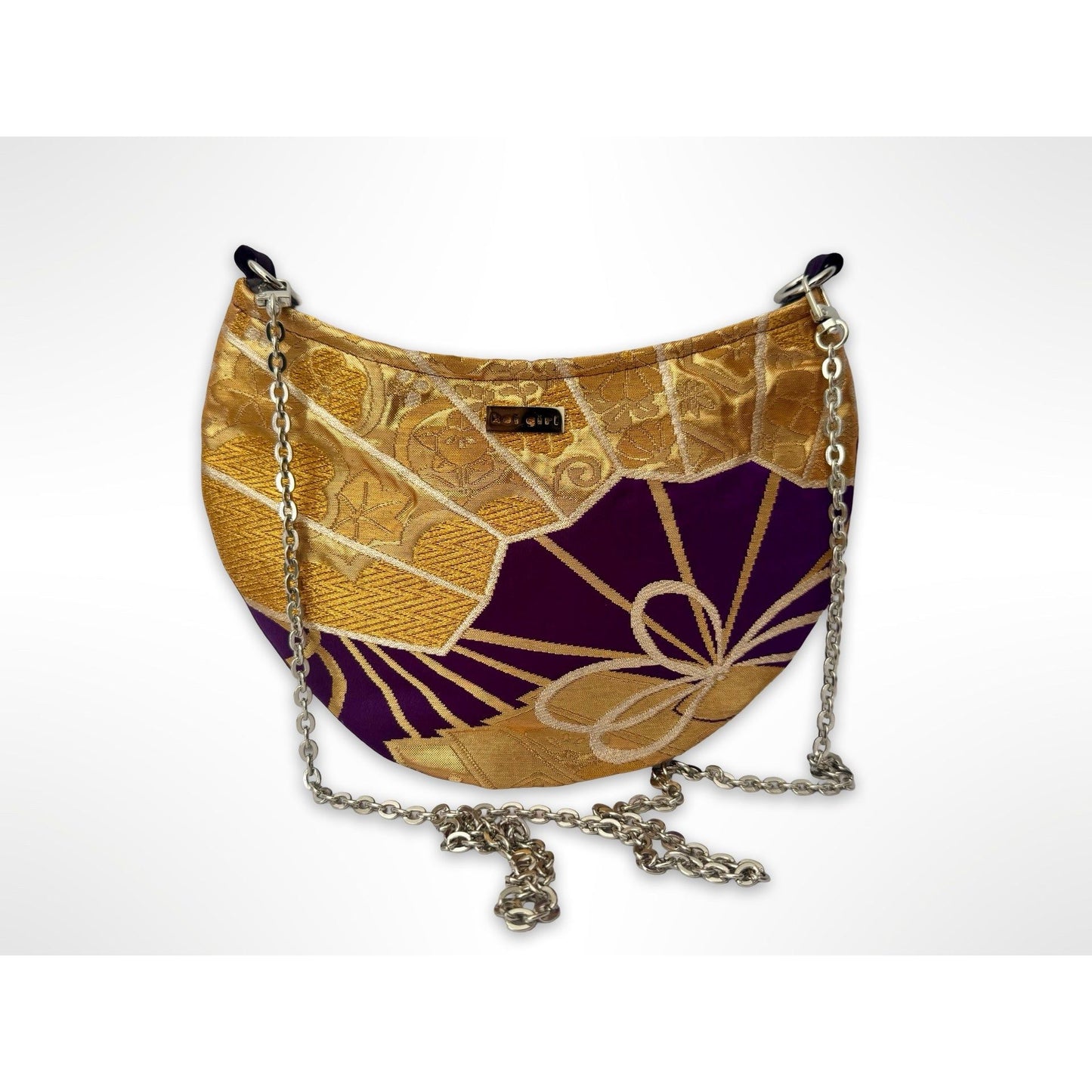Murasaki and Gold Fan Crescent Bag