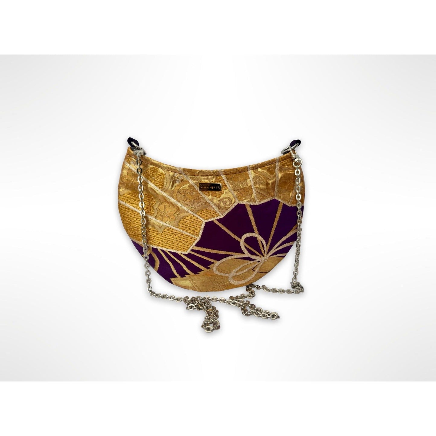 Murasaki and Gold Fan Crescent Bag