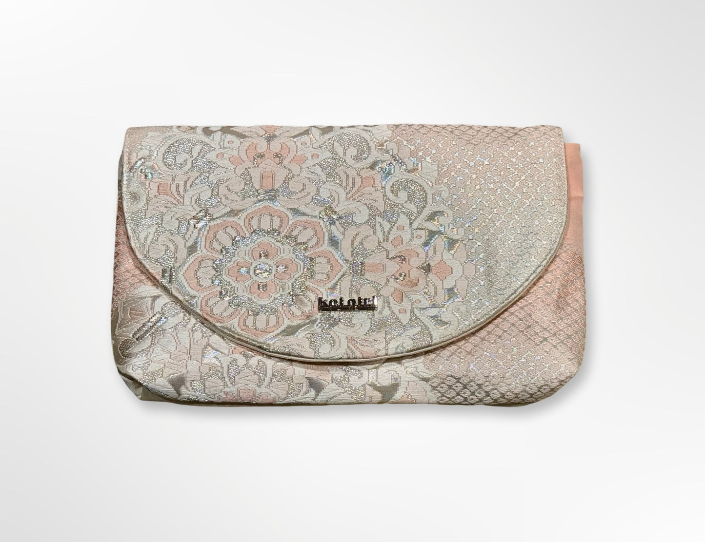 Pink, White and Silver Mandala Clutch