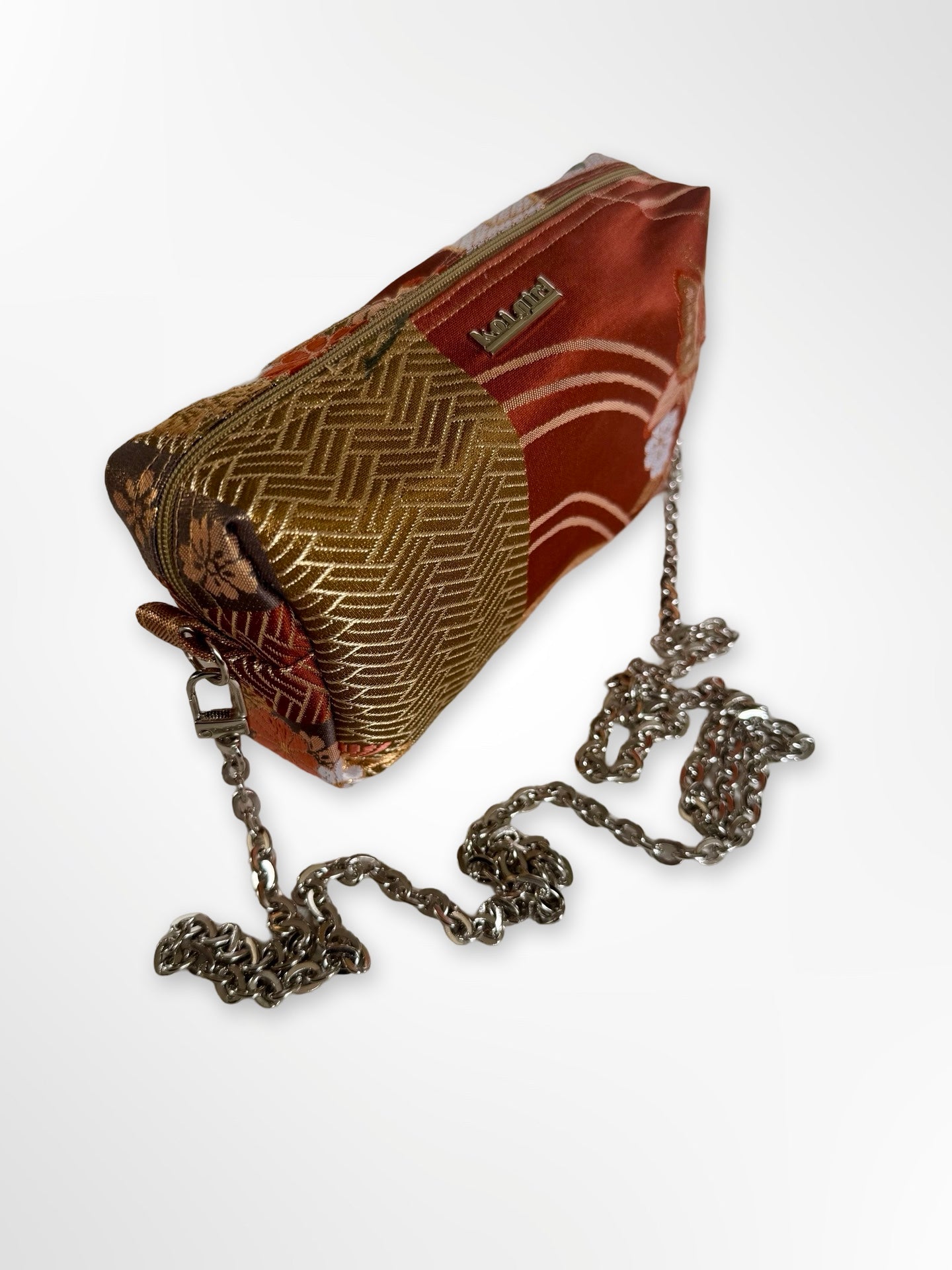 Tan and Gold Butterfly Crossbody Purse