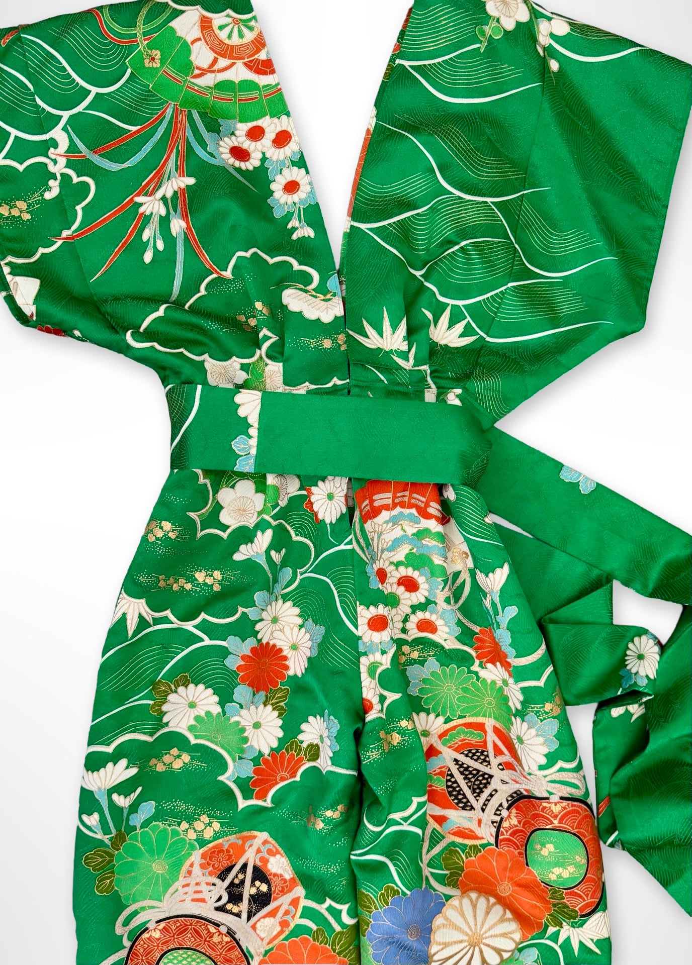 Emerald Green and Chrysanthemum Jumpsuit- Custom Order Available