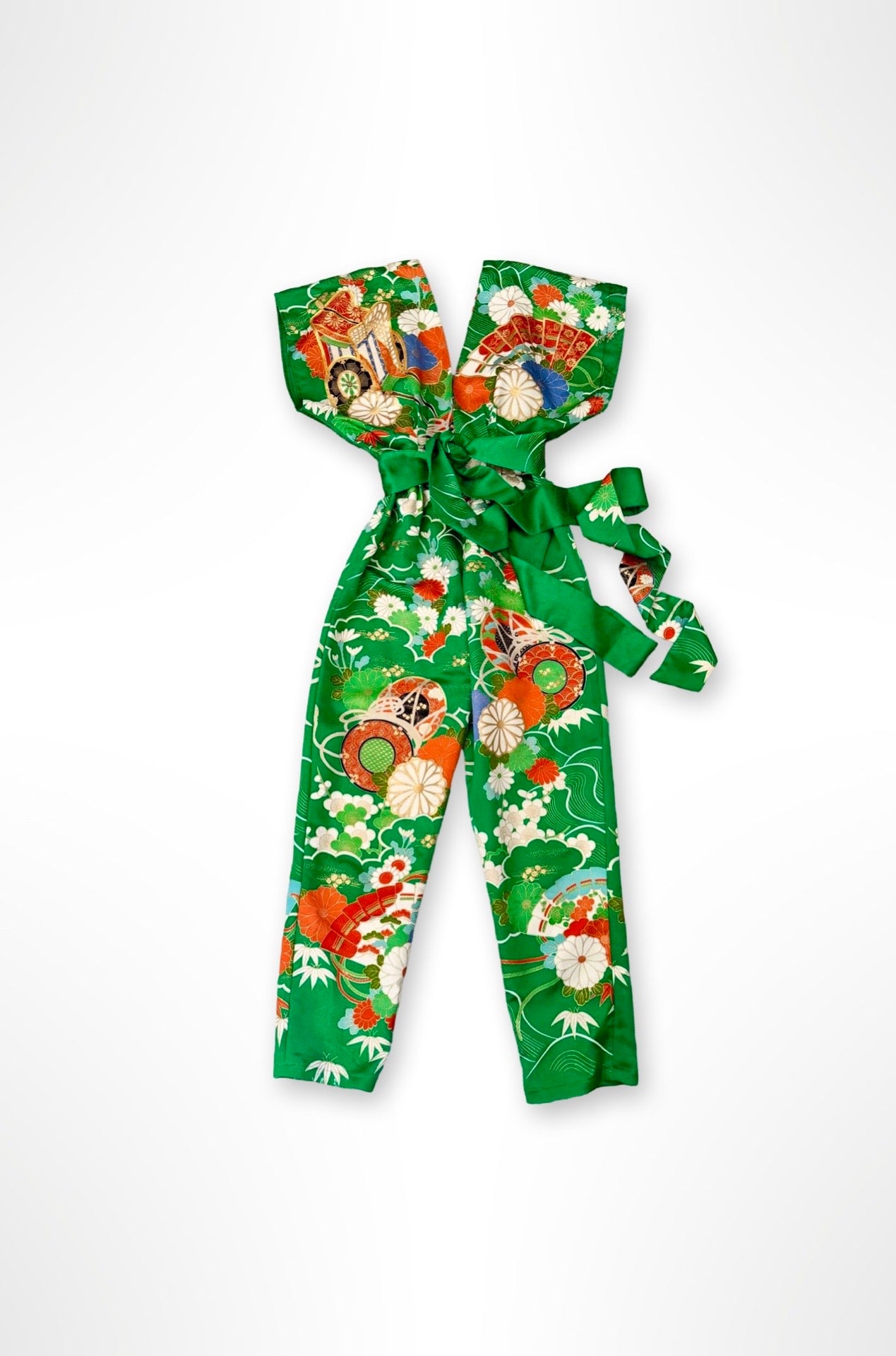 Emerald Green and Chrysanthemum Jumpsuit- Custom Order Available