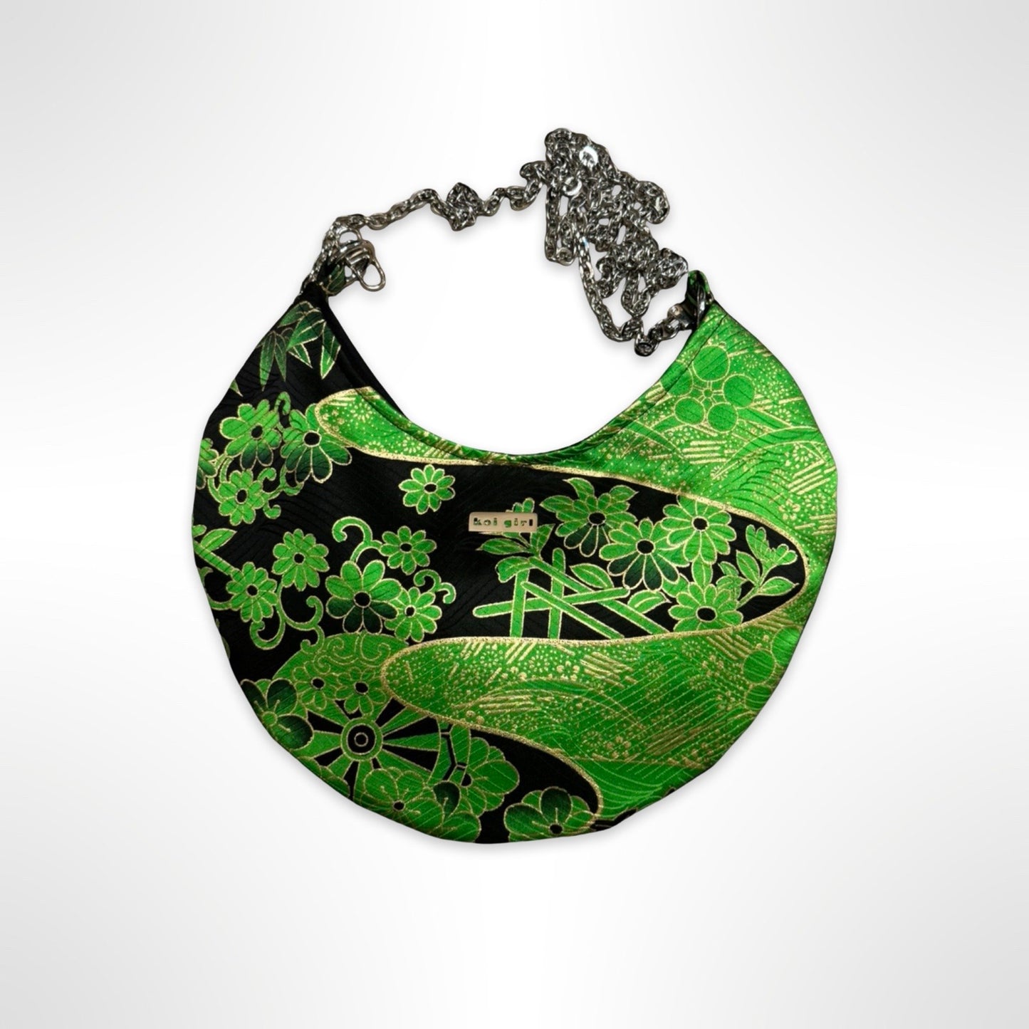 Emerald Japanese Scene Crossbody Bag