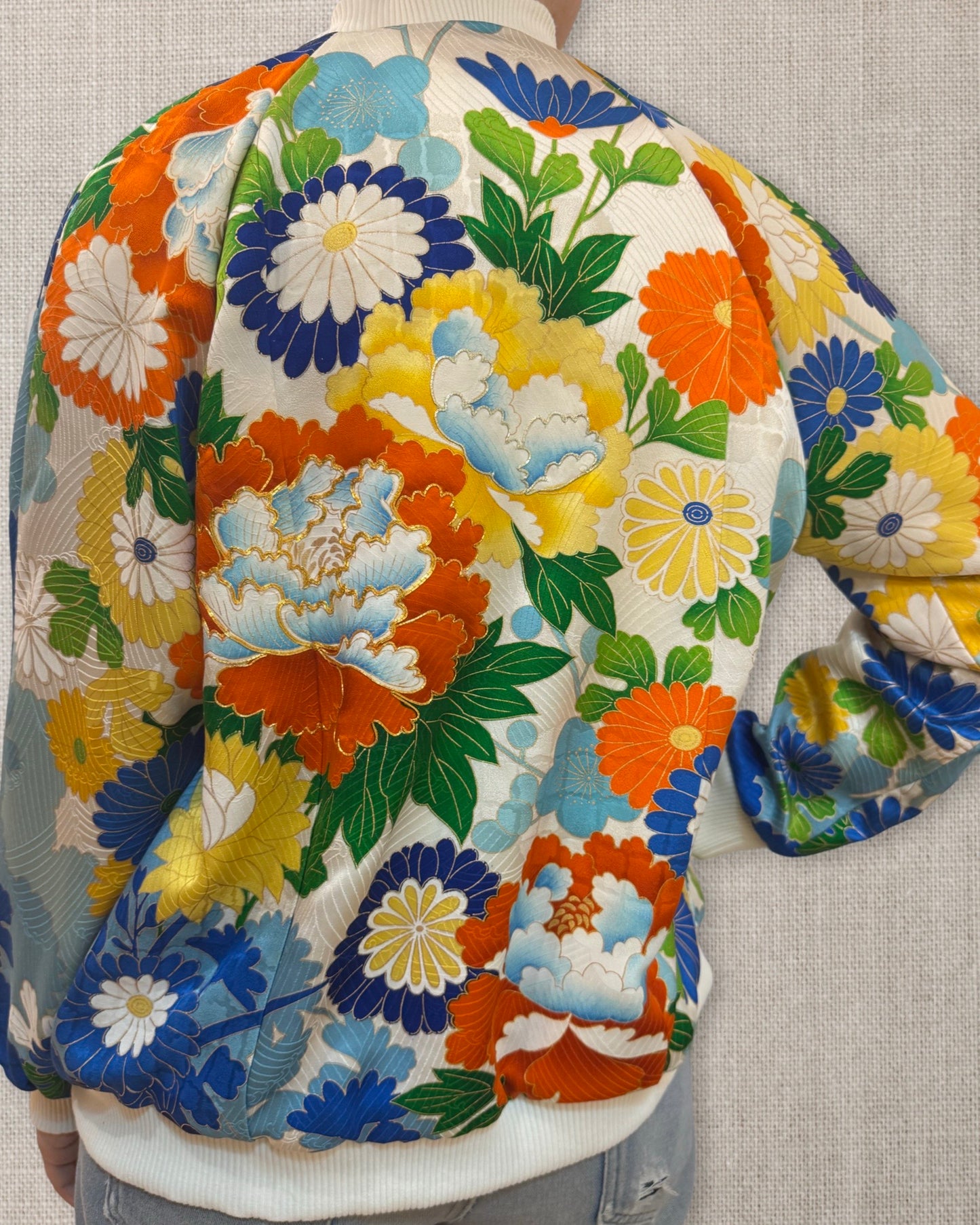 Retro Floral Bomber Jacket