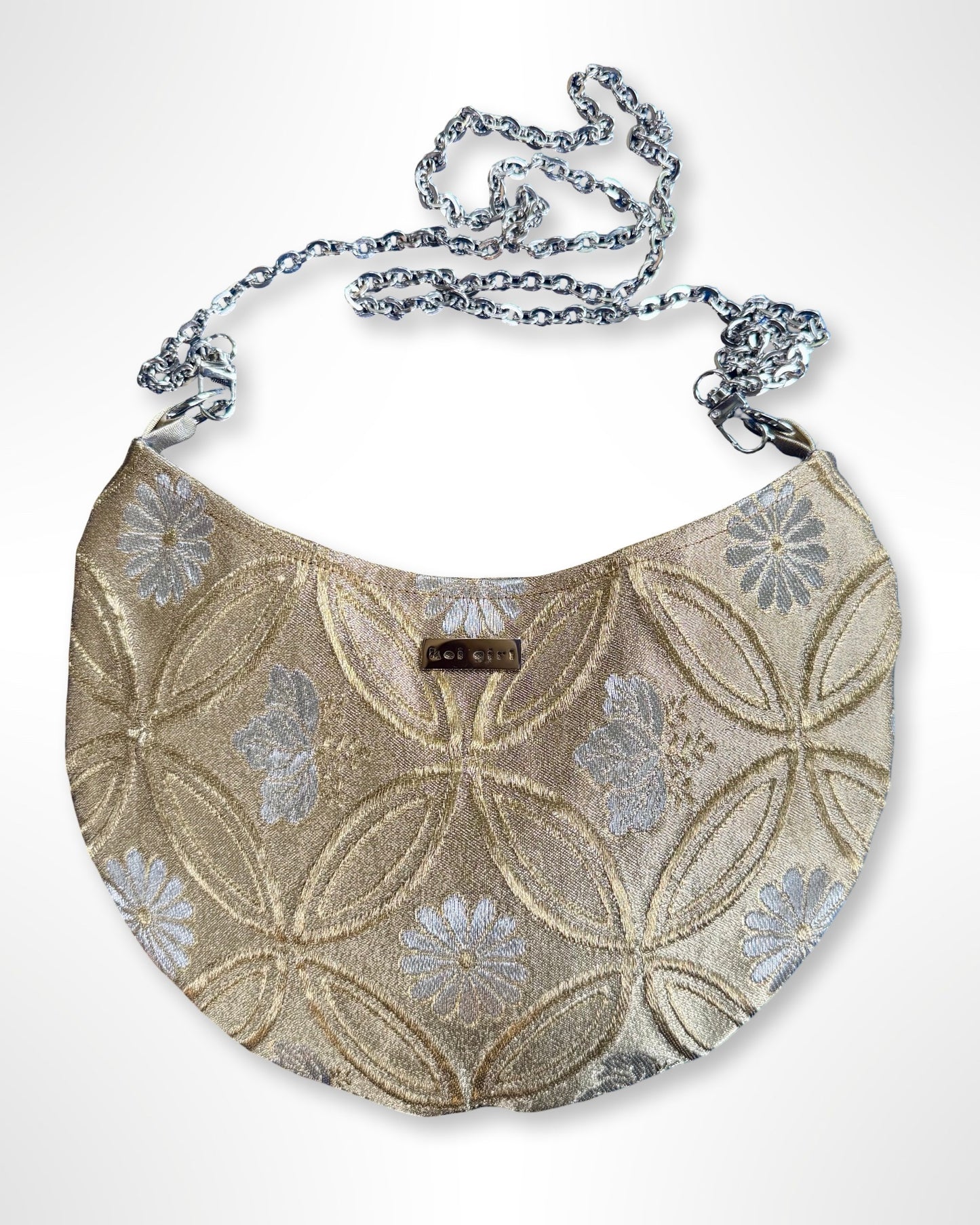 Gold Geometric Crescent Bag