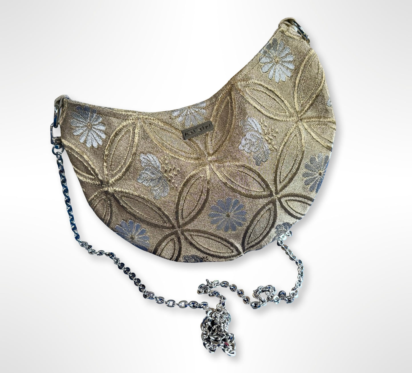 Gold Geometric Crescent Bag