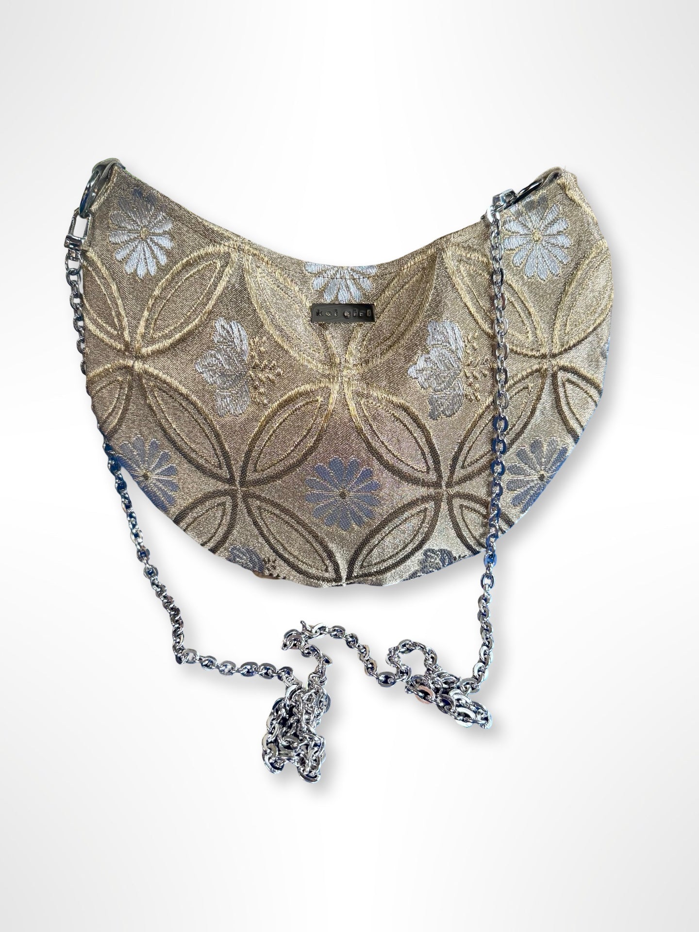 Gold Geometric Crescent Bag