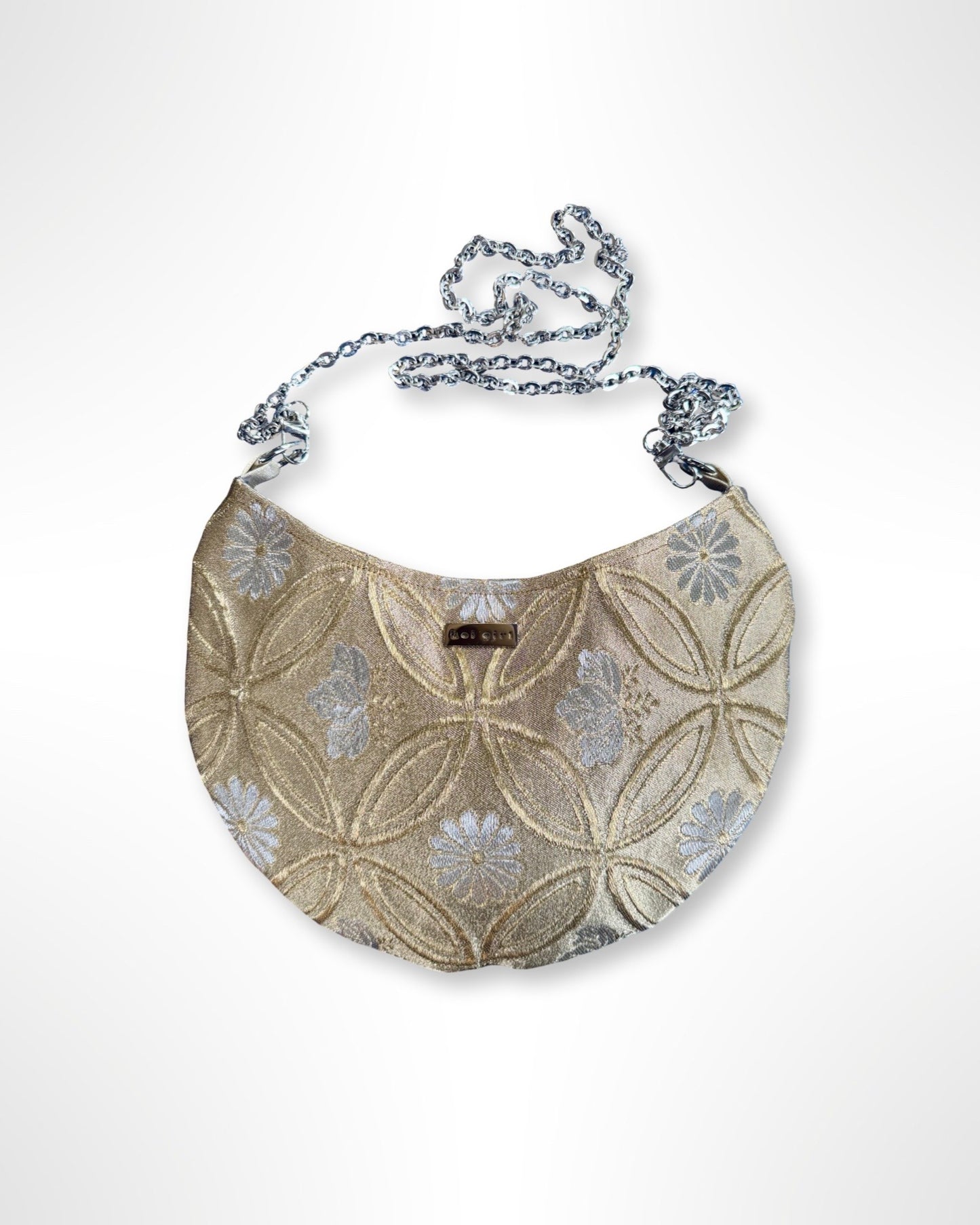 Gold Geometric Crescent Bag