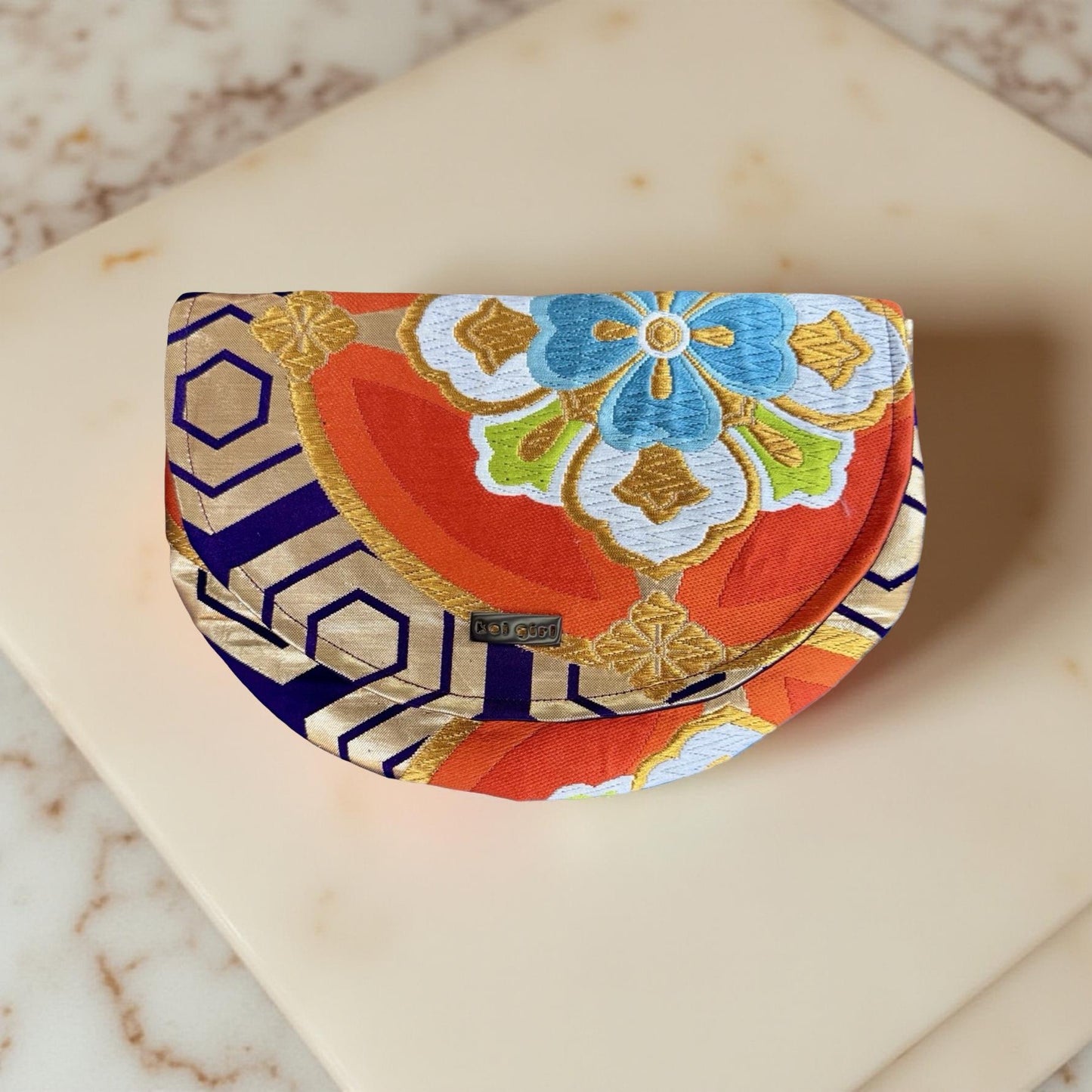 Purple and Orange Paulownia Clutch