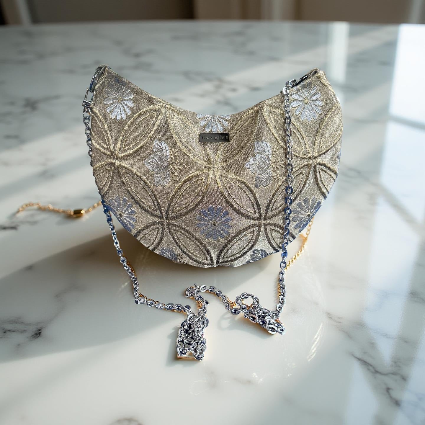 Gold Geometric Crescent Bag