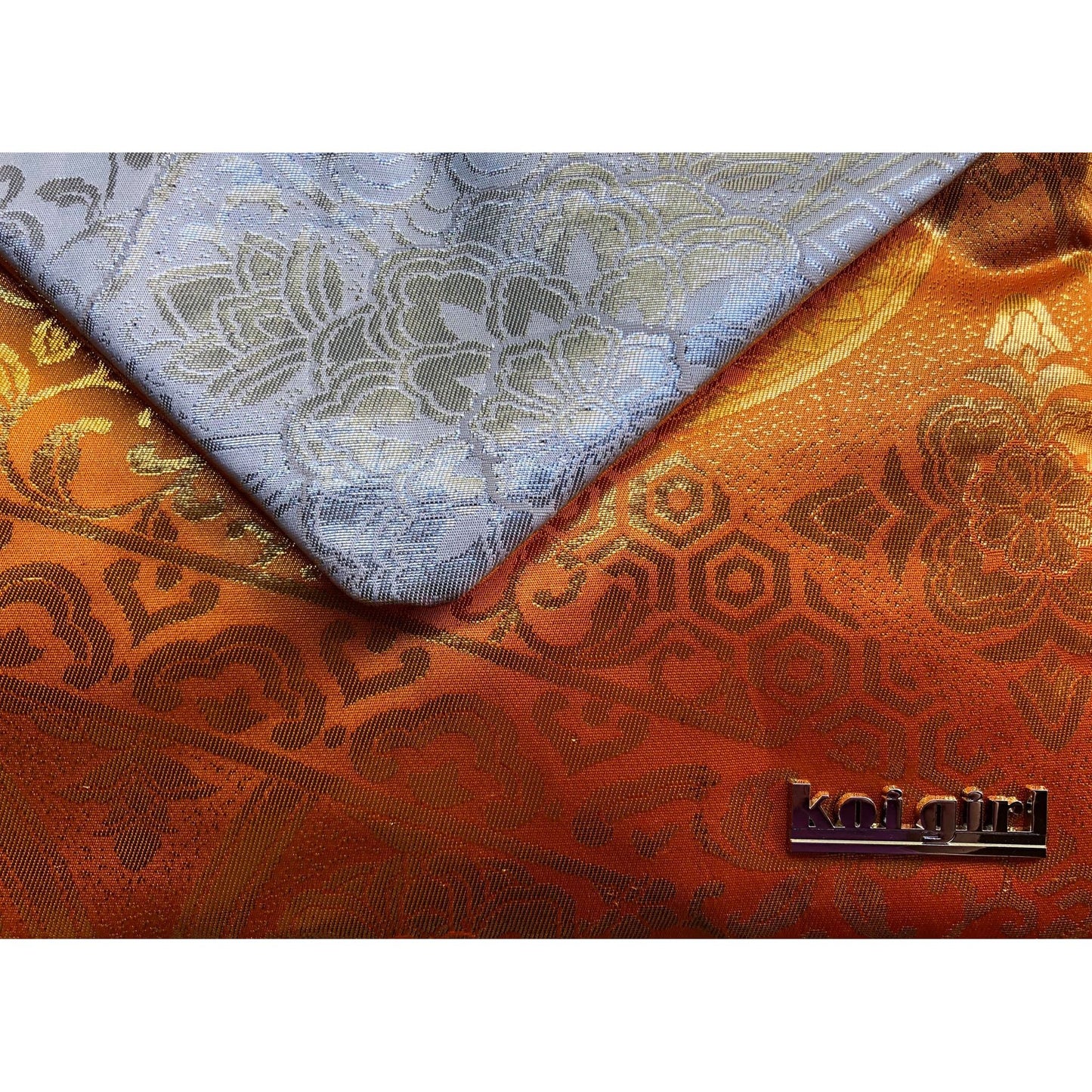 Orange and Silver Mandala Clutch