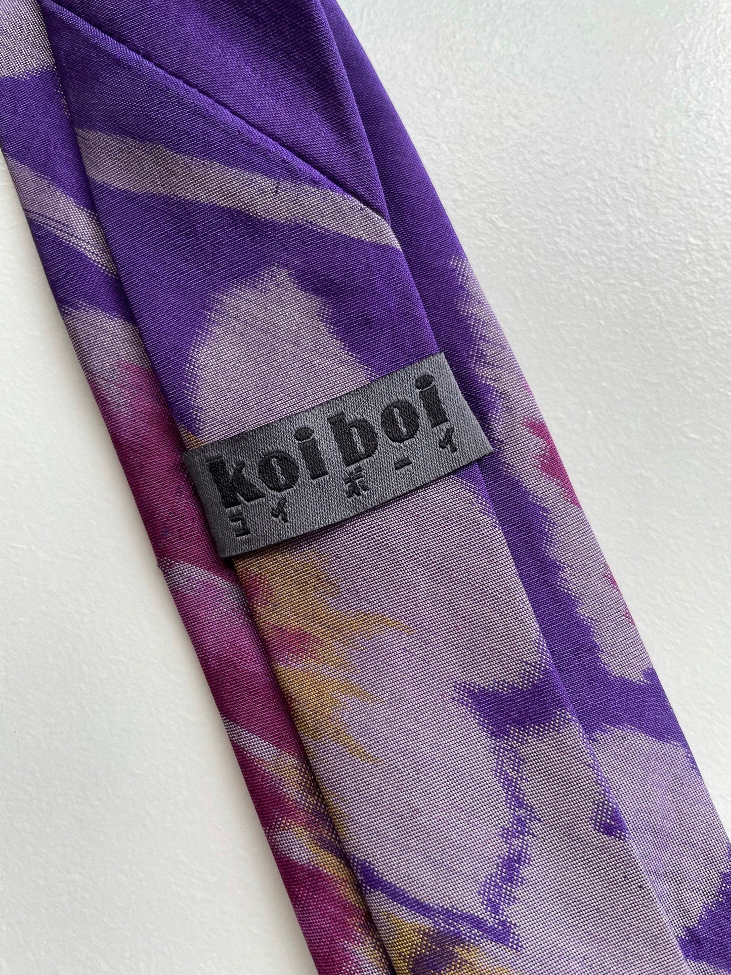 Purple Ikat Silk Floral Necktie