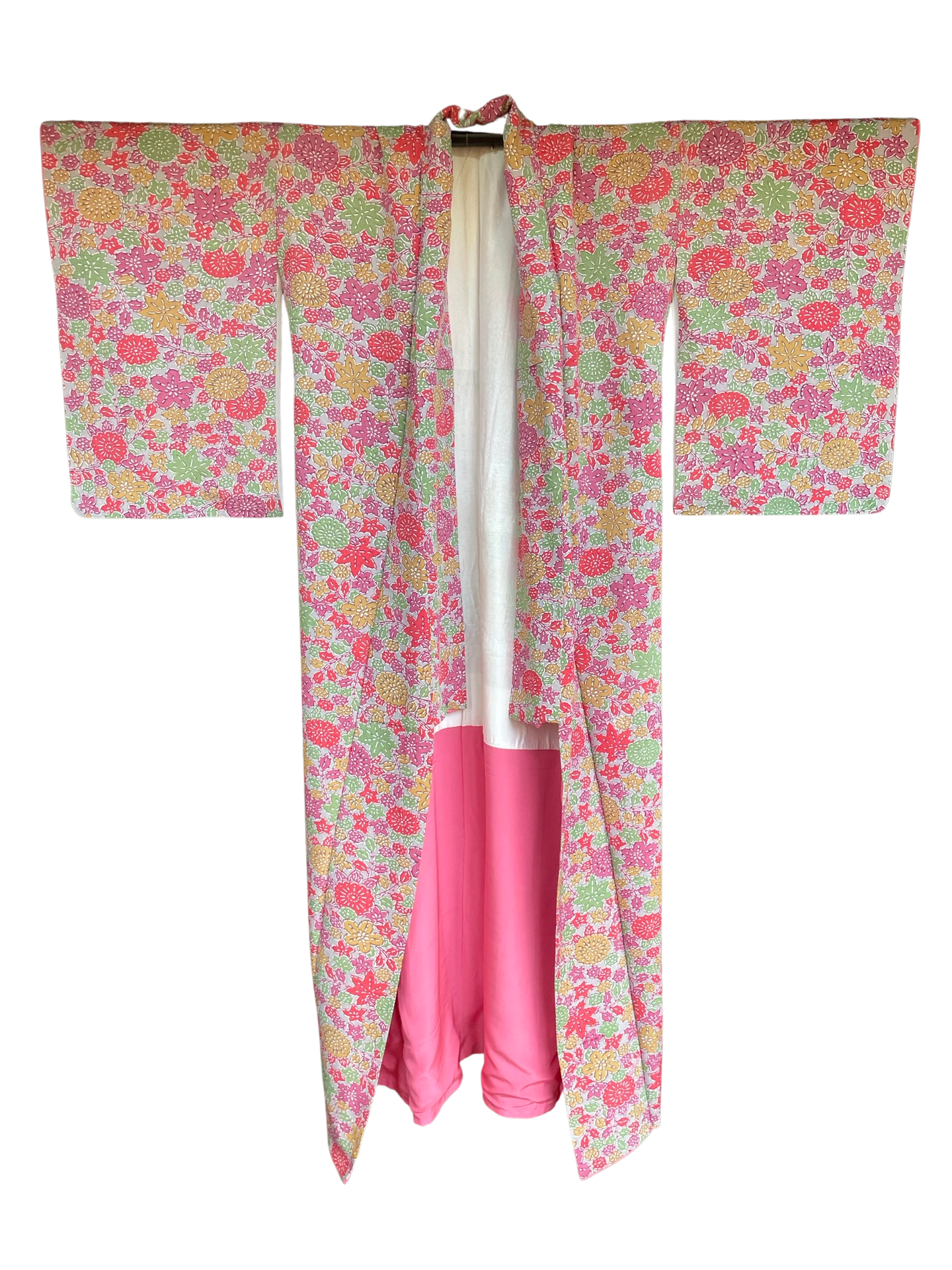 Bright Japanese Floral Scene Komon Kimono