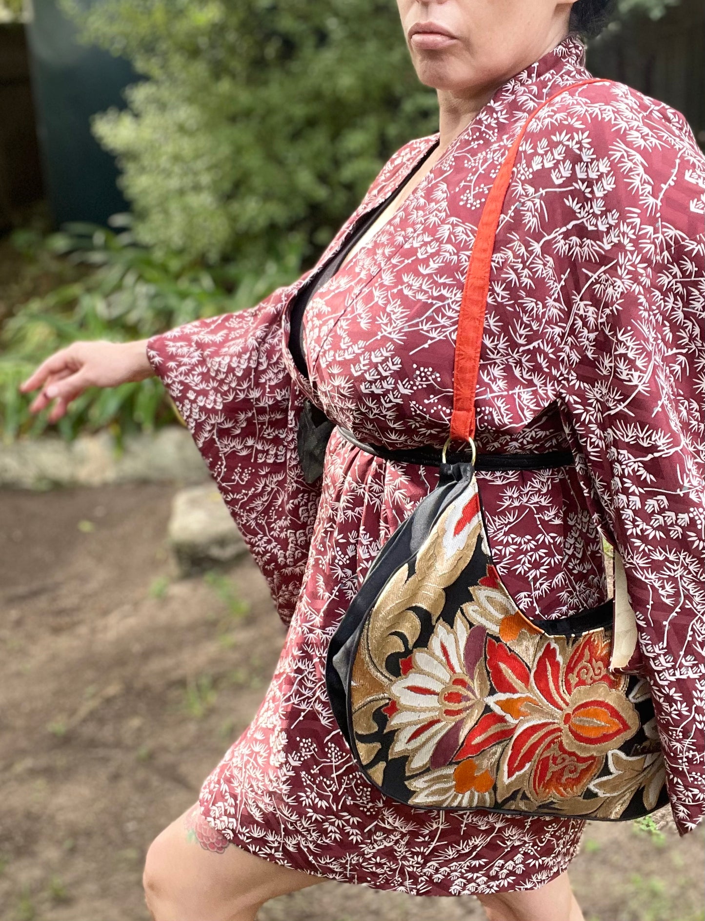 Plum Bamboo Design Vintage Haori