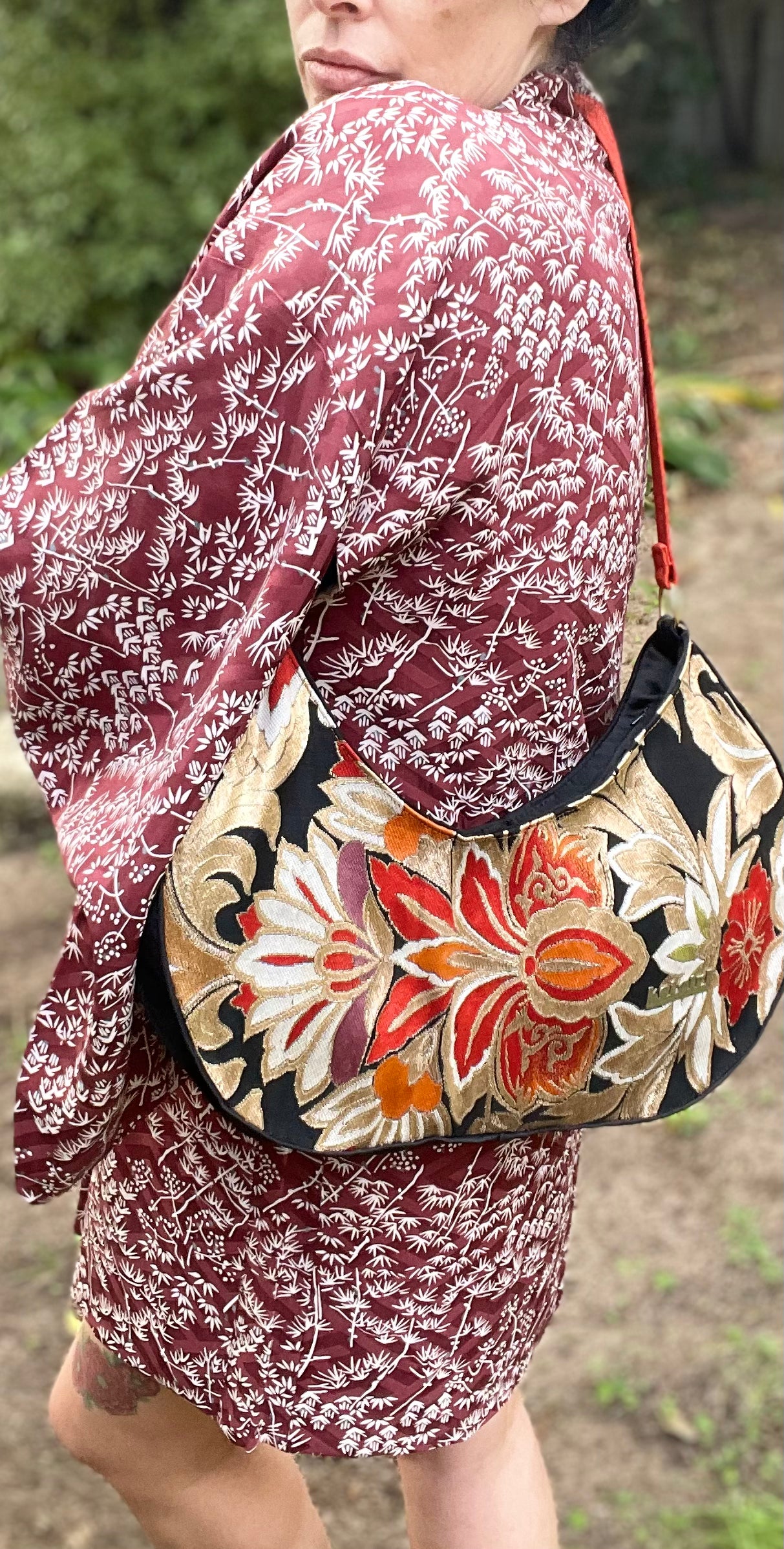 Plum Bamboo Design Vintage Haori