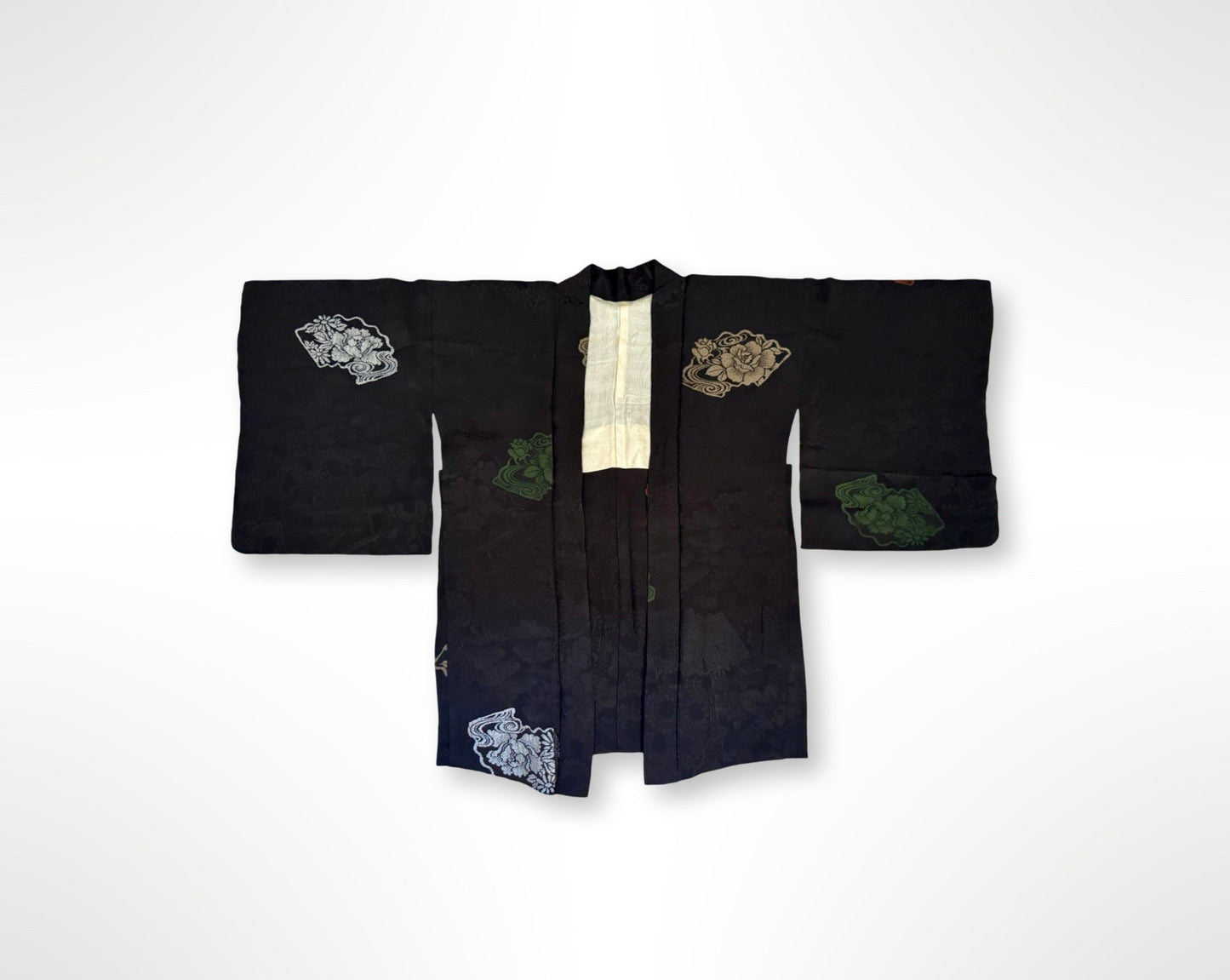 Black and Autumn Floral Haori Jacket