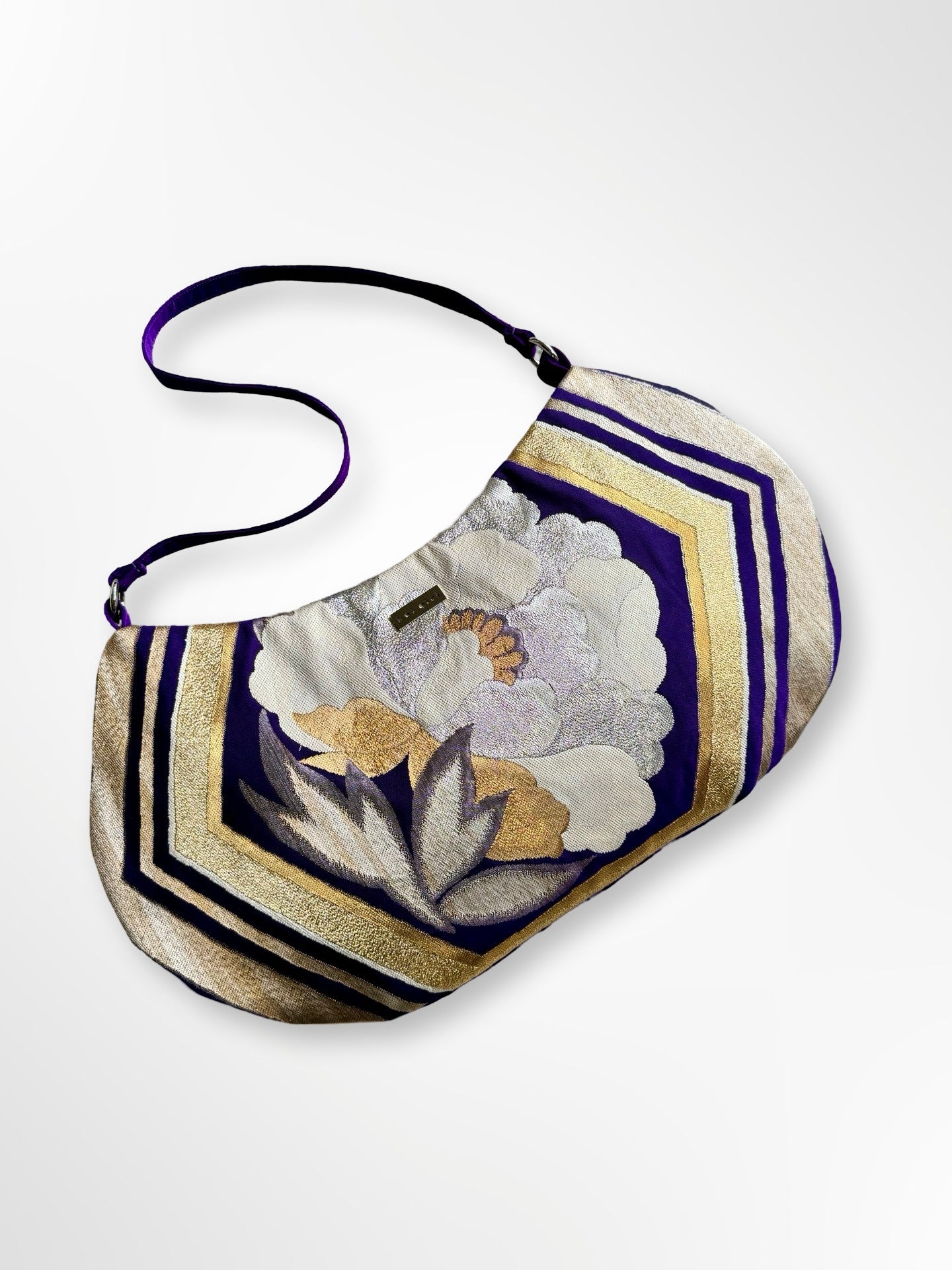 Purple with White Botan Shoulder Bag