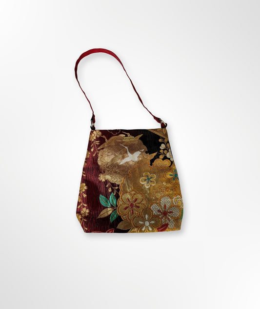 Red and Gold Blossoms Shoulder Bag