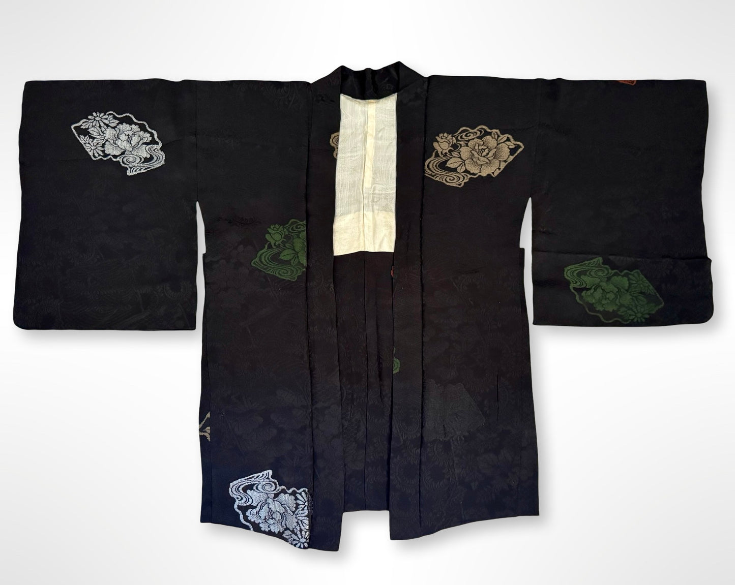 Black and Autumn Floral Haori Jacket