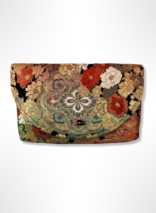 Metallic Floral Clutch