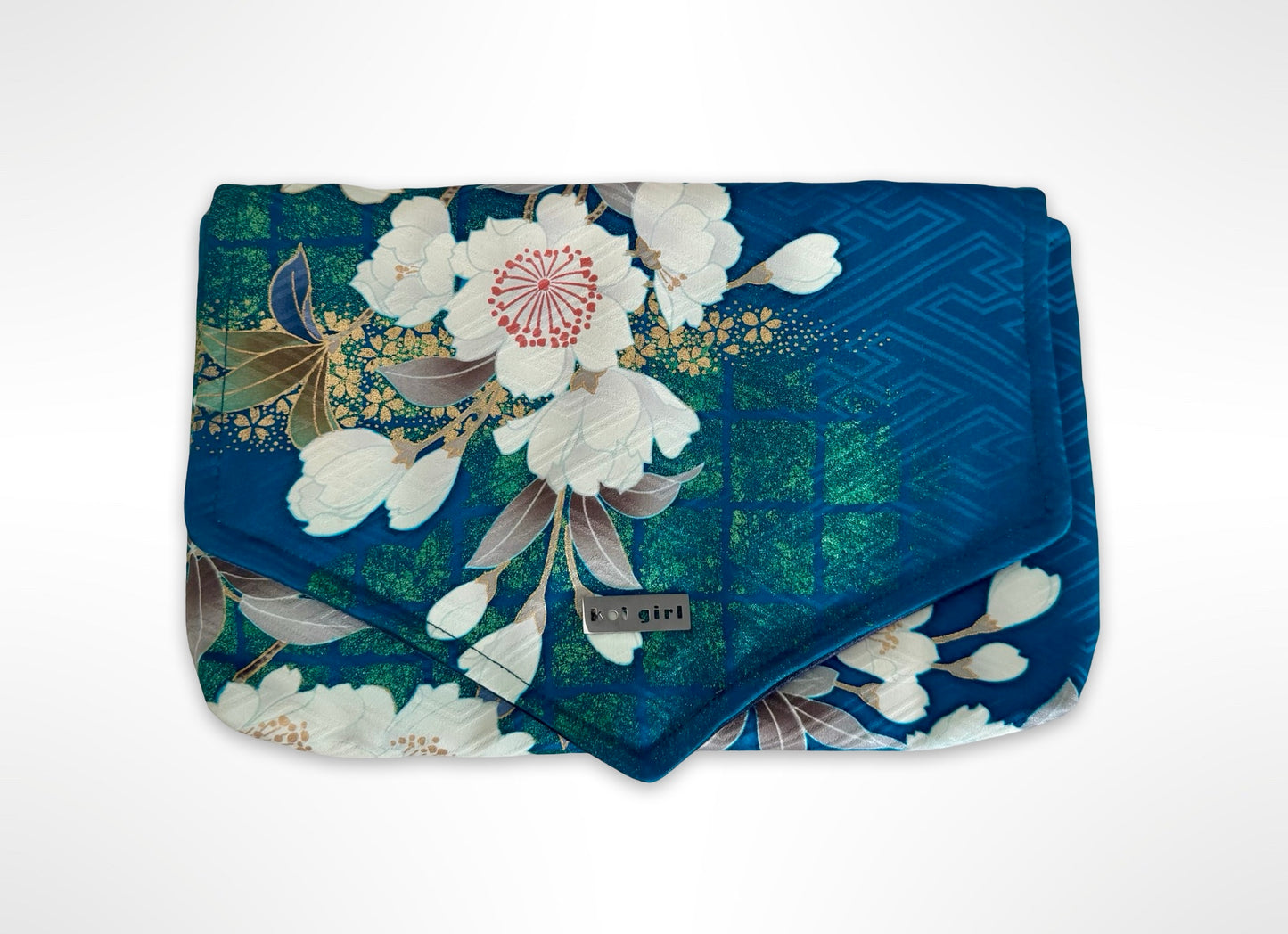 Teal Blossom Clutch