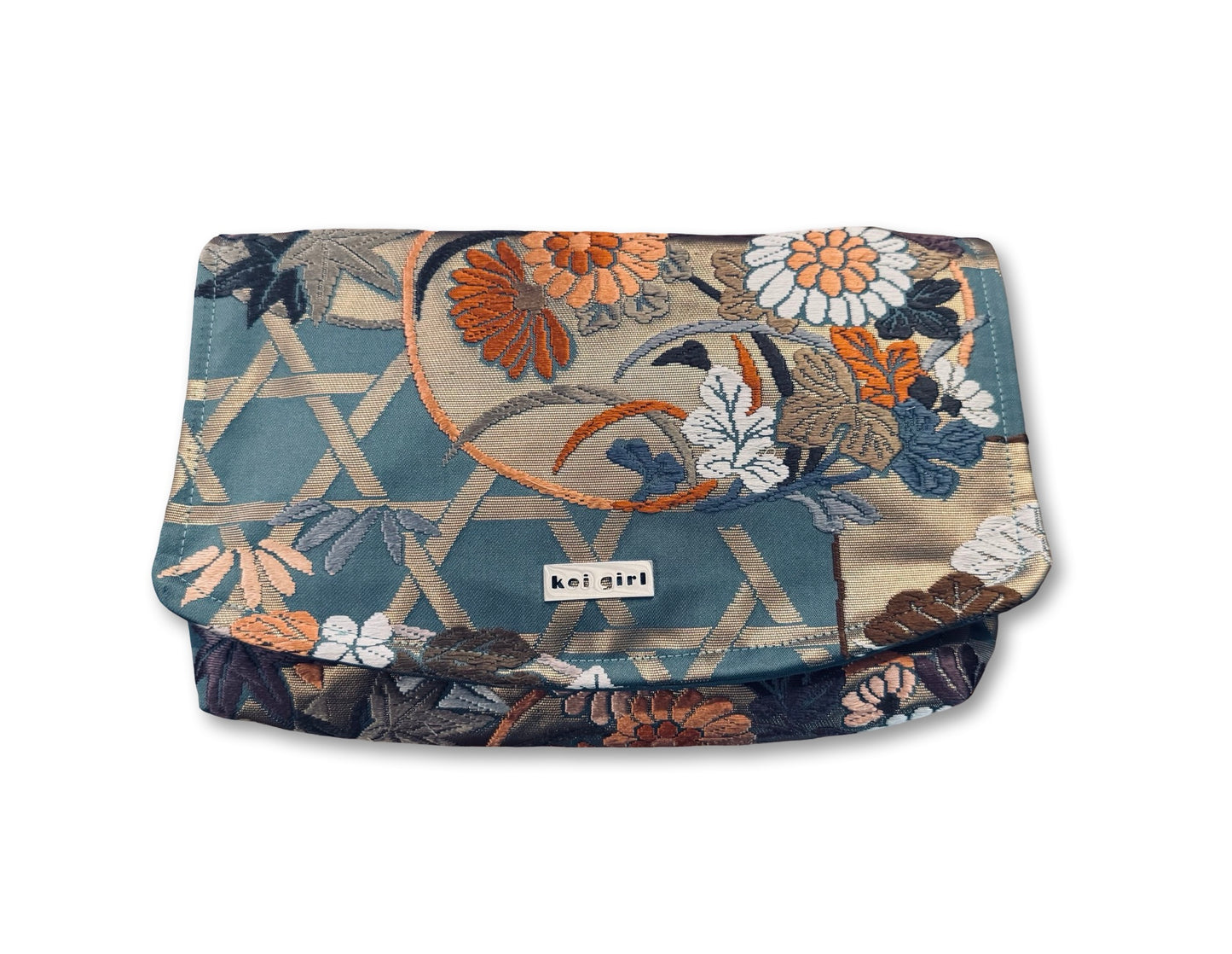 Teal Flowers Clutch