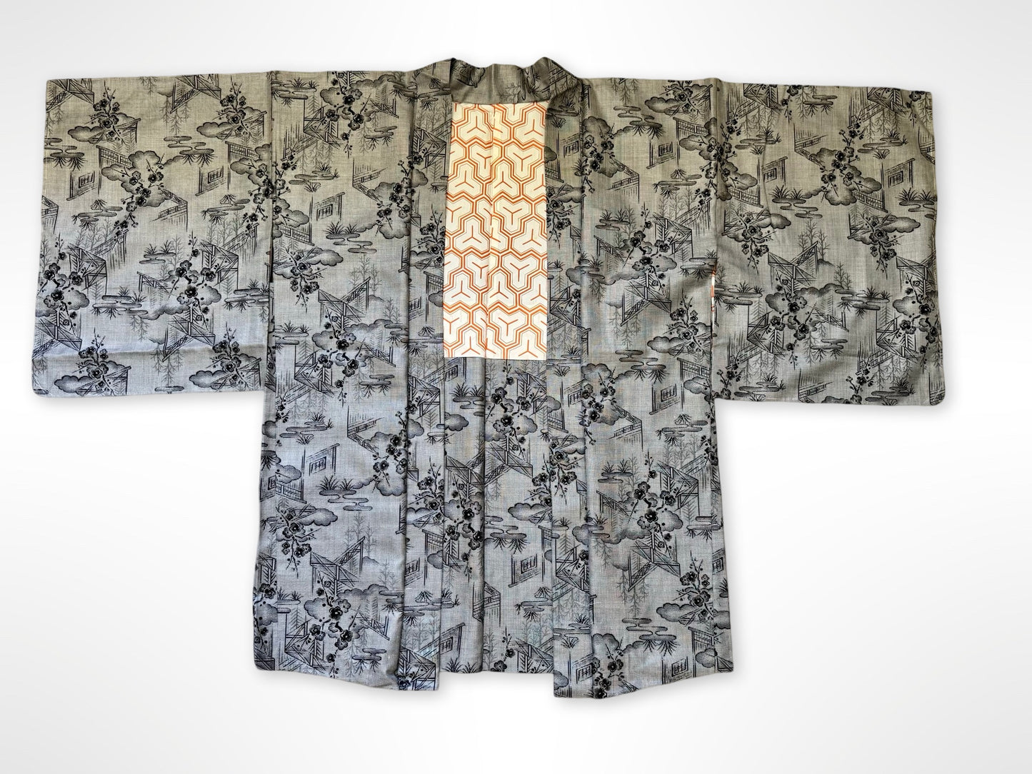 Black and White Japanese Scene Haori Jacket