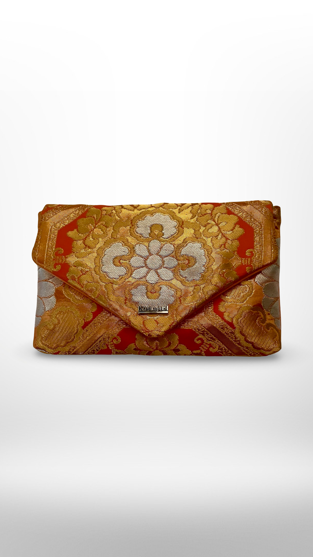 Salmon Pink Geometric Floral Clutch Koi Girl
