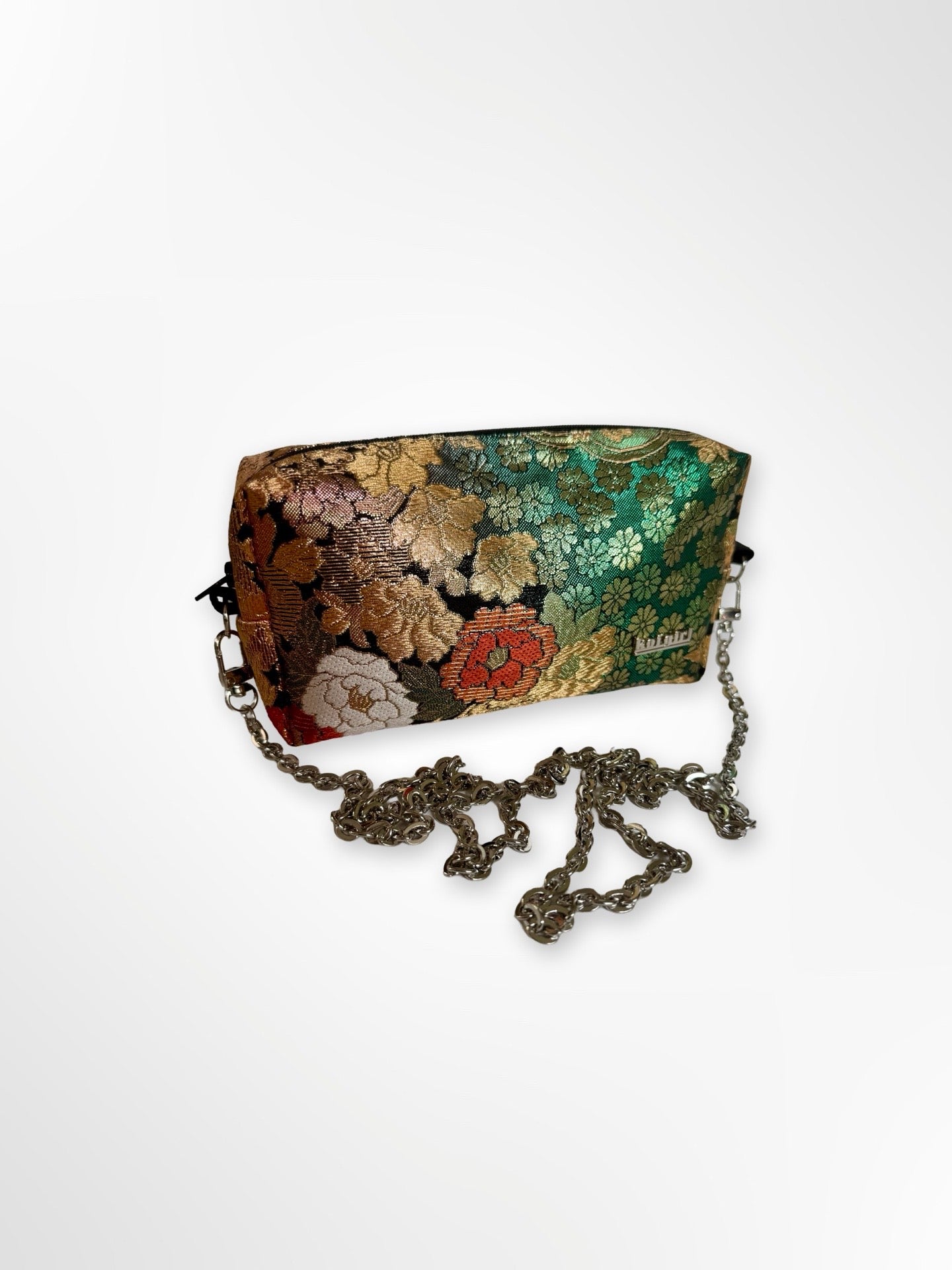 Metallic Floral Box Crossbody Purse