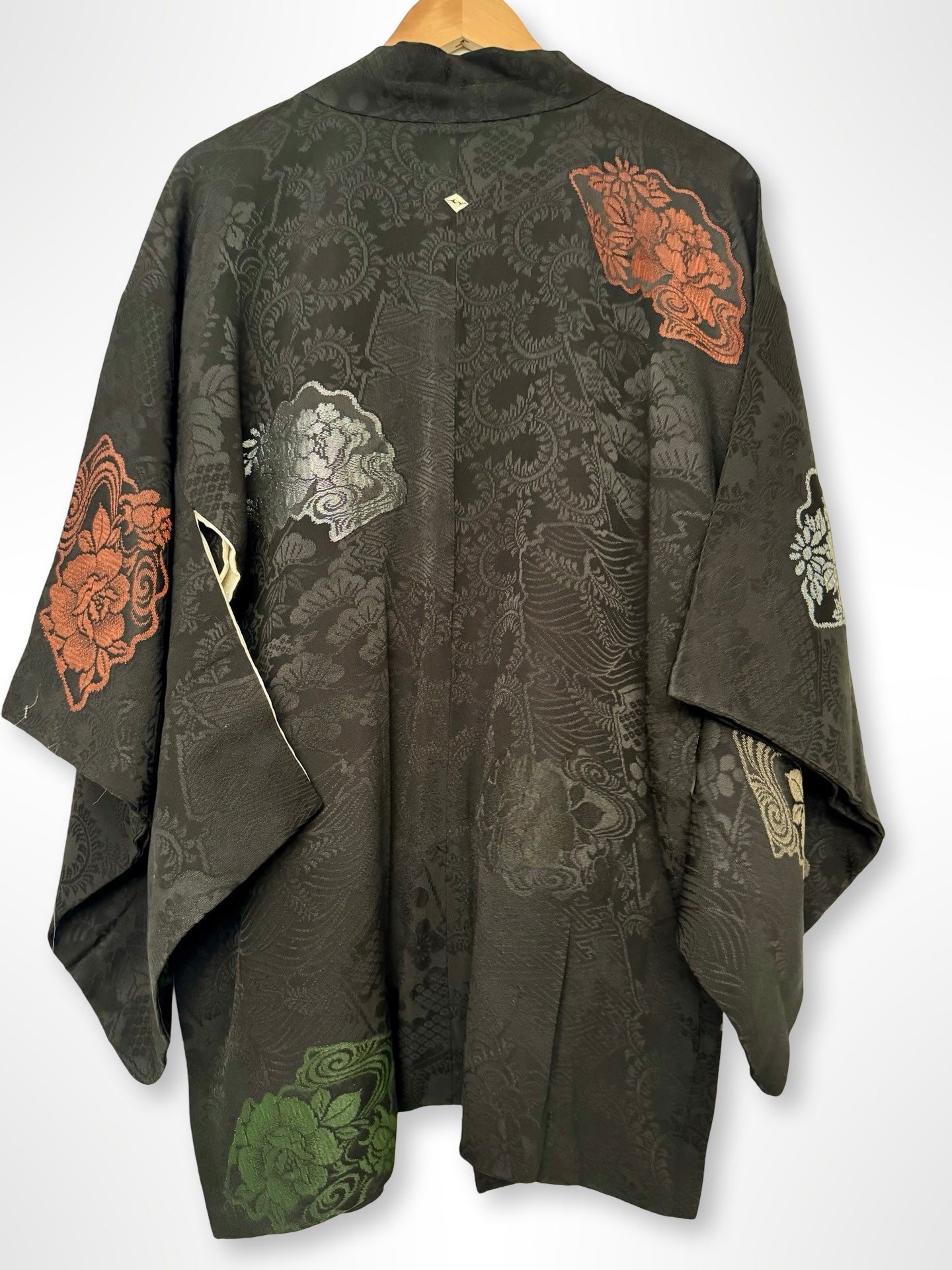 Black and Autumn Floral Haori Jacket