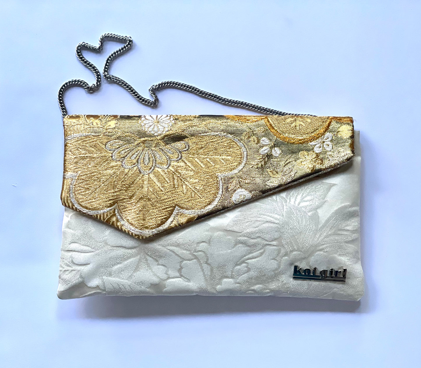 Gold and White Paulownia Clutch