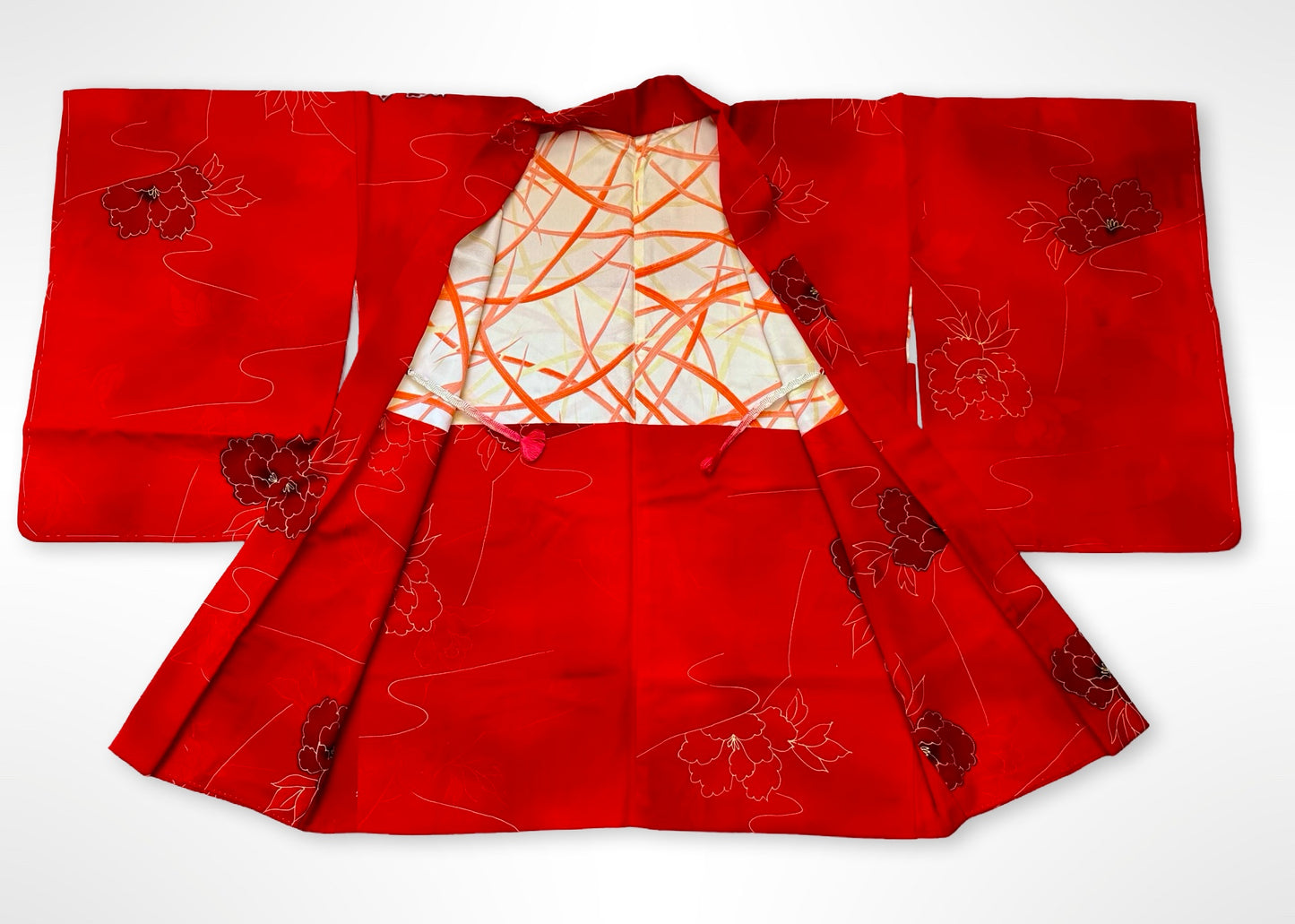 Red Peonies Vintage Haori Jacket