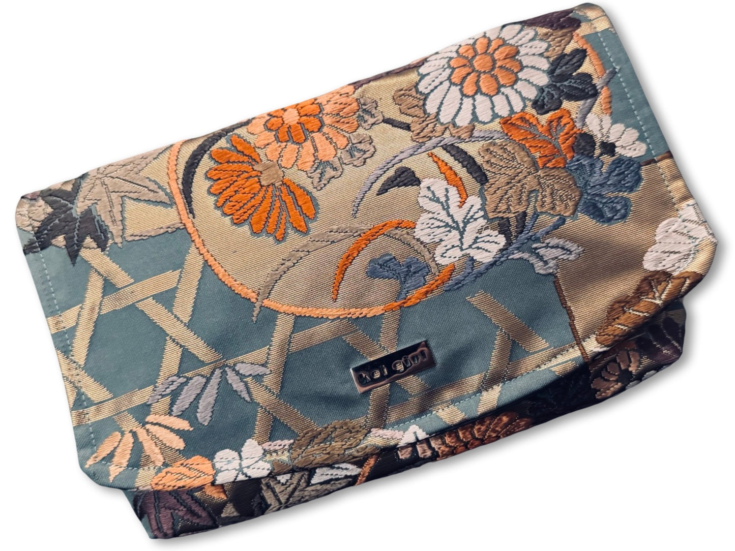 Teal Flowers Clutch