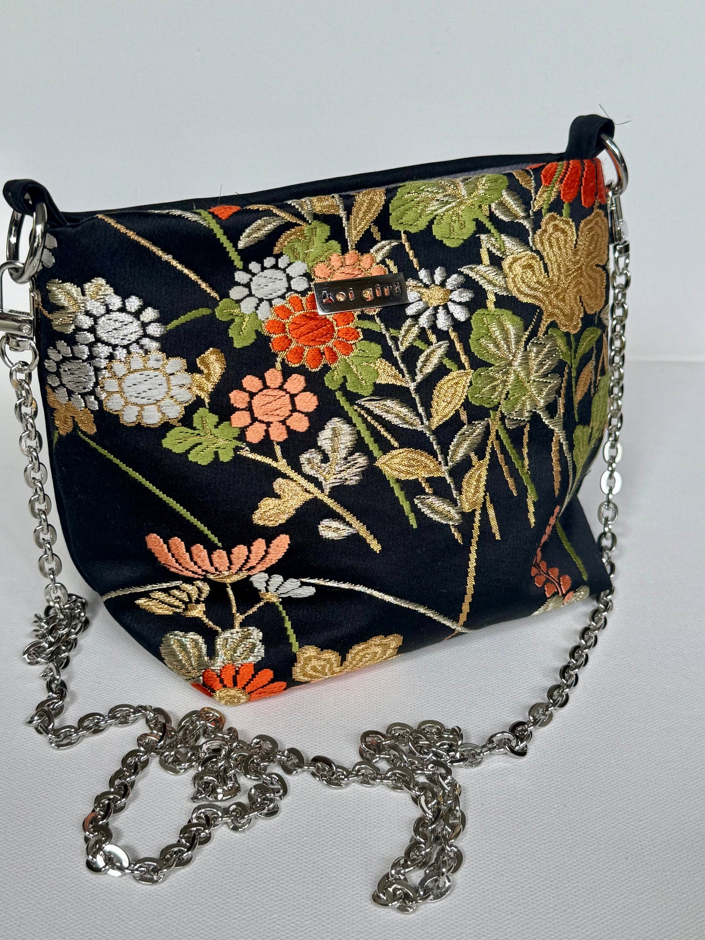 Orange Kiku Crossbody Pouch