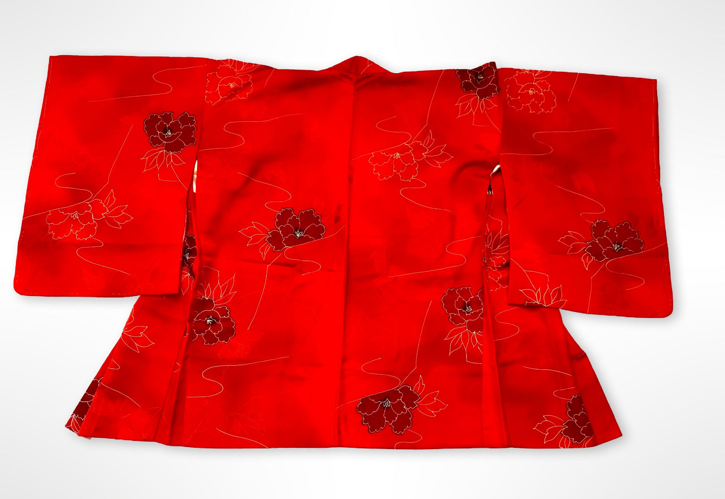 Red Peonies Vintage Haori Jacket